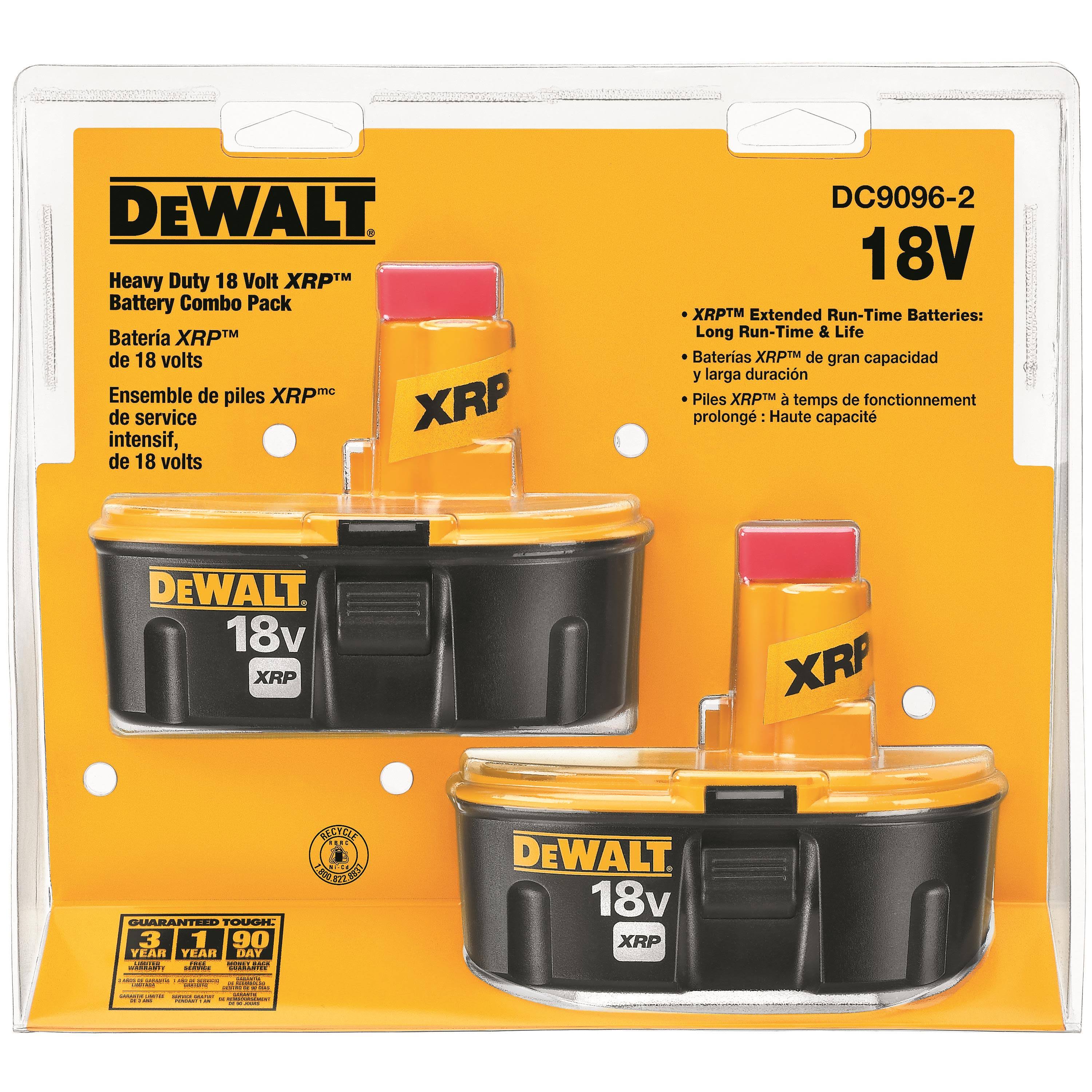 DEWALT 18-Volt xRP NiCd Extended Runtime Pack 2.4 Ah Battery (2-Pack)-Instock
