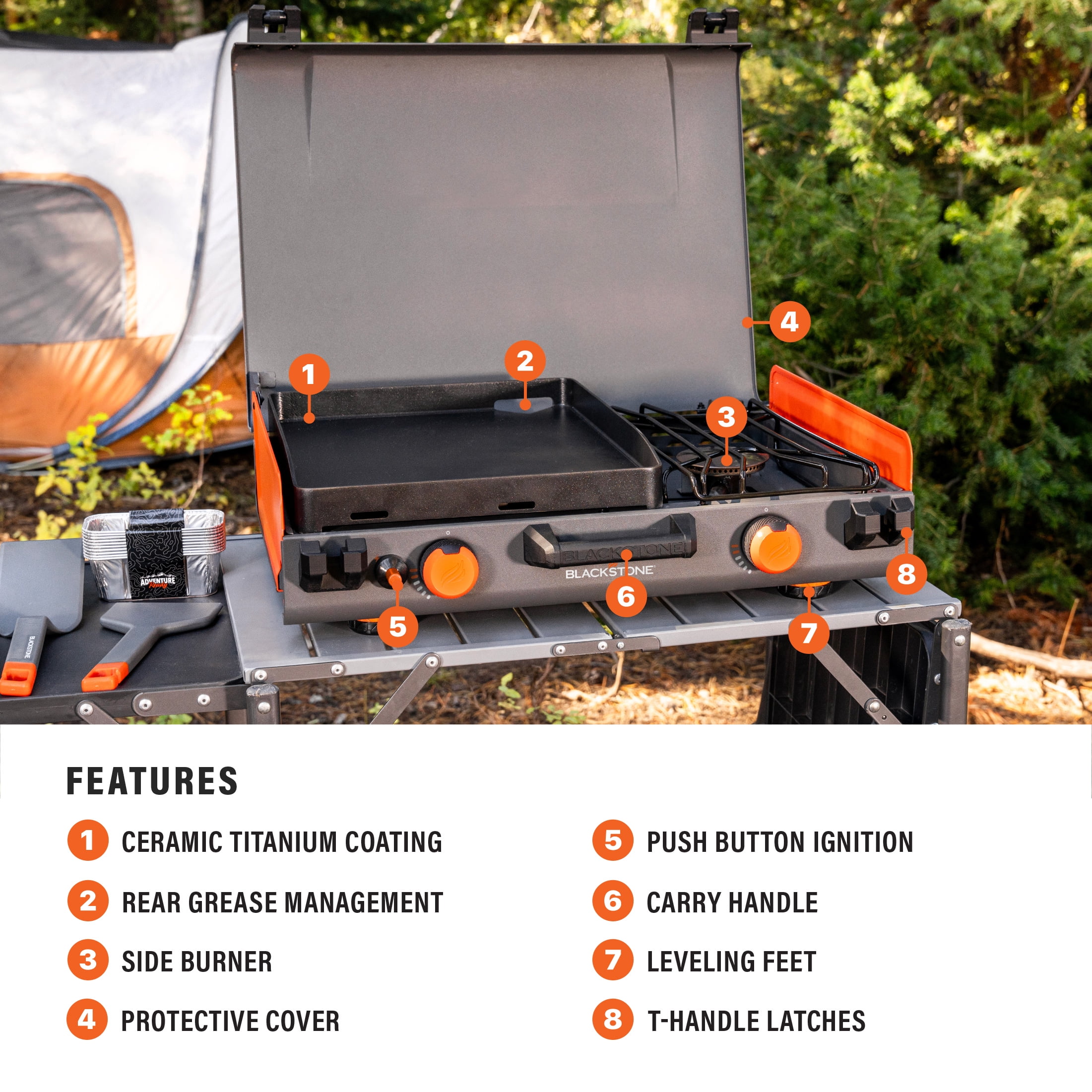 Adventure Ready 12"x14�� Propane Camping Griddle with Side Burner( 14") - Image 7