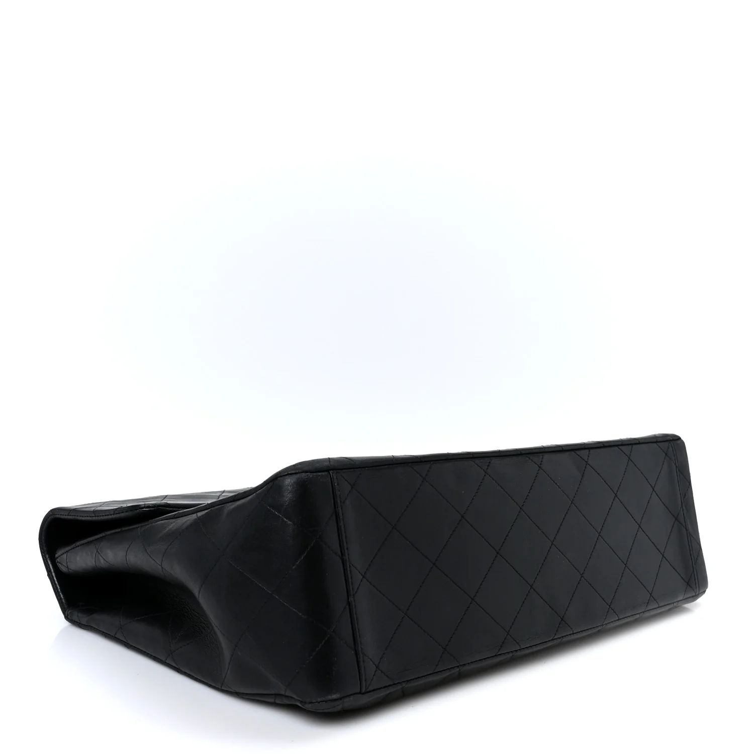 Lambskin Quilted XL Jumbo Single Flap Black