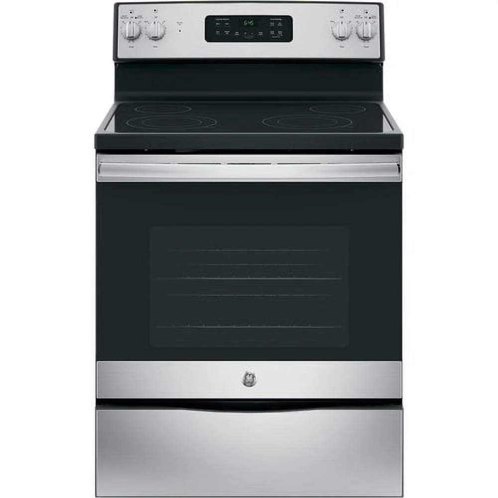 Ge? Appliances 30??free - Standing Electric Range Model JB645RKSS in Stainless Steel. APPROXIMATE DIMENSIONS (Hxwxd) 47 Height x 29 7/8 Width x 28 Dimension In. Two 9