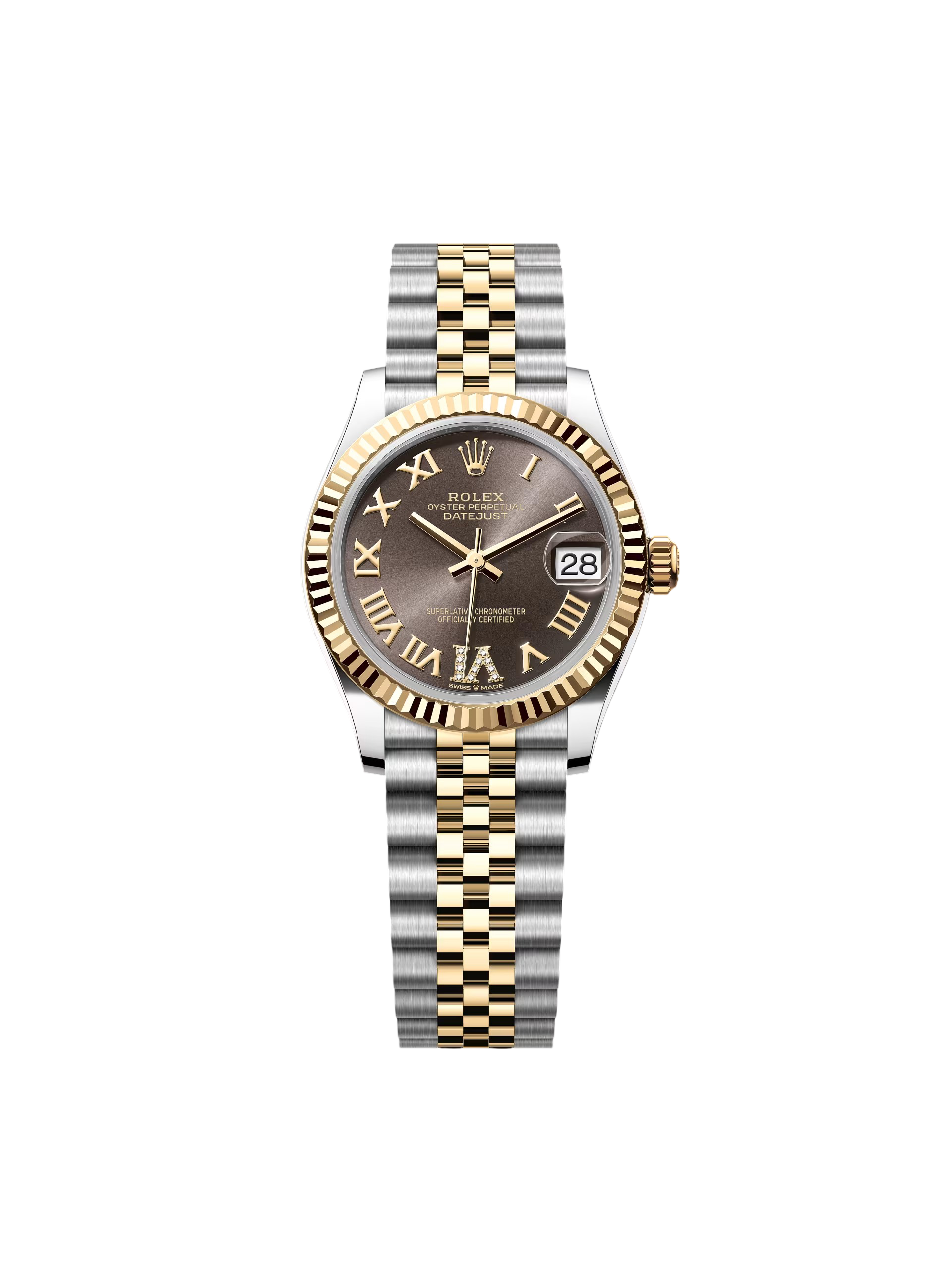【Super Clone】RLX Datejust m278273-0017/0018 31mm Dark Grey Dial Stainless Steel and Yellow Gold Oyster Watch