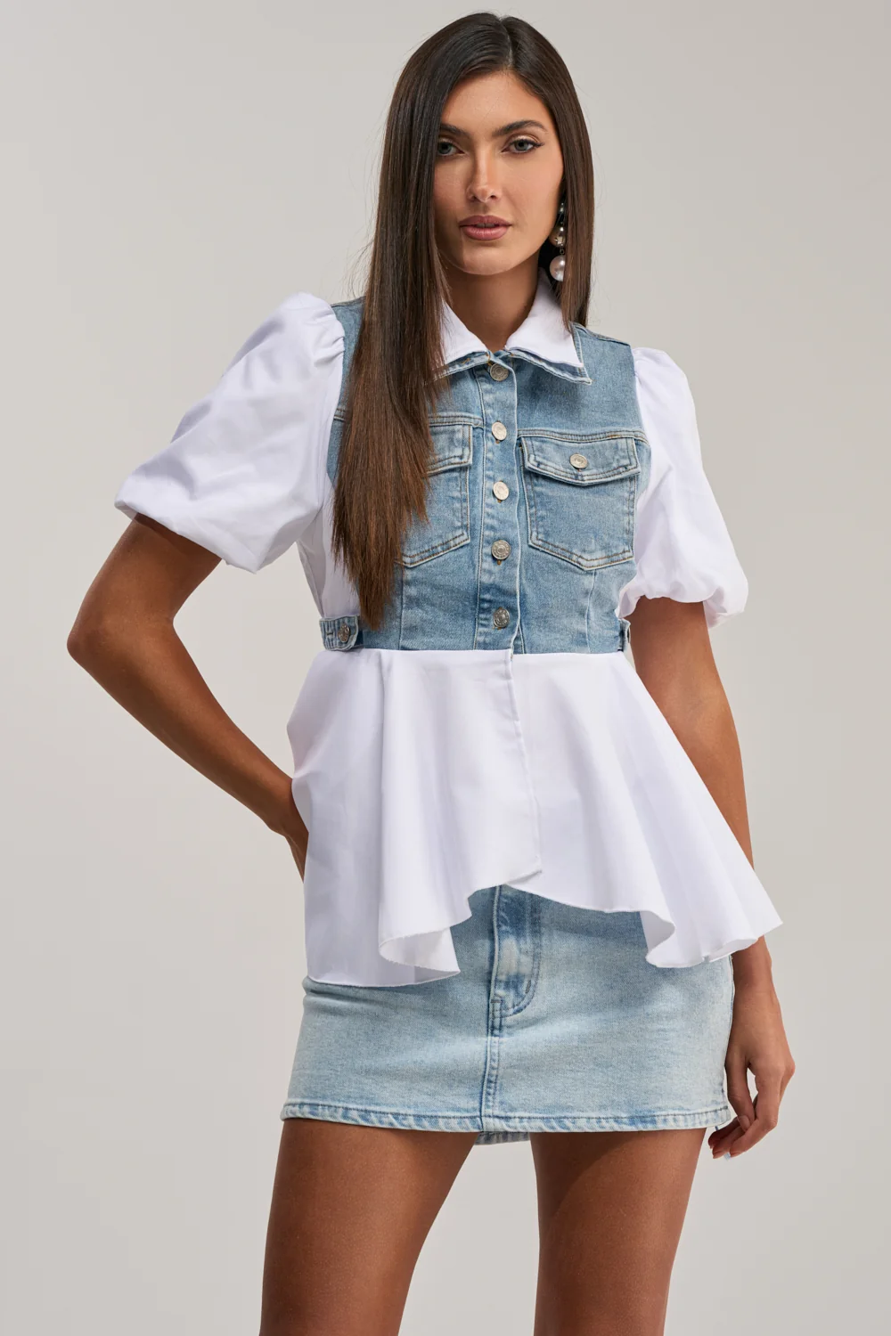 HOPELESS ROMANTIC DENIM BLOUSE - Akira Store
