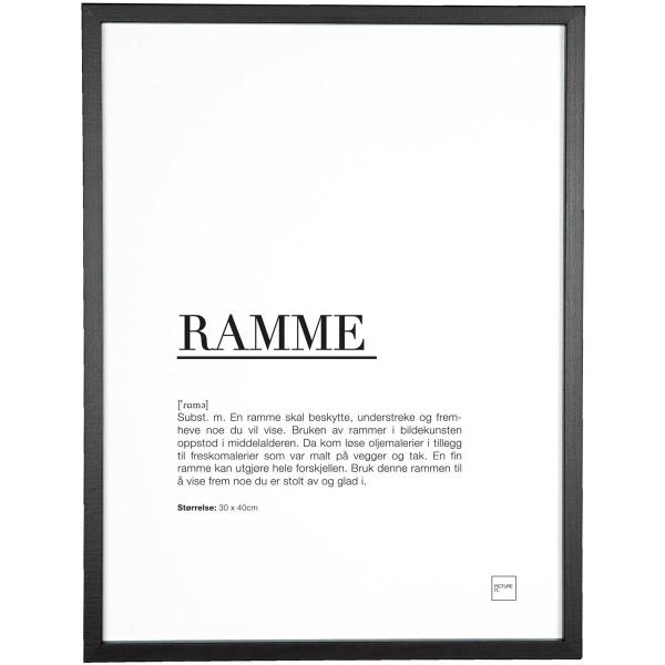 Ramme 30x40 cm svart