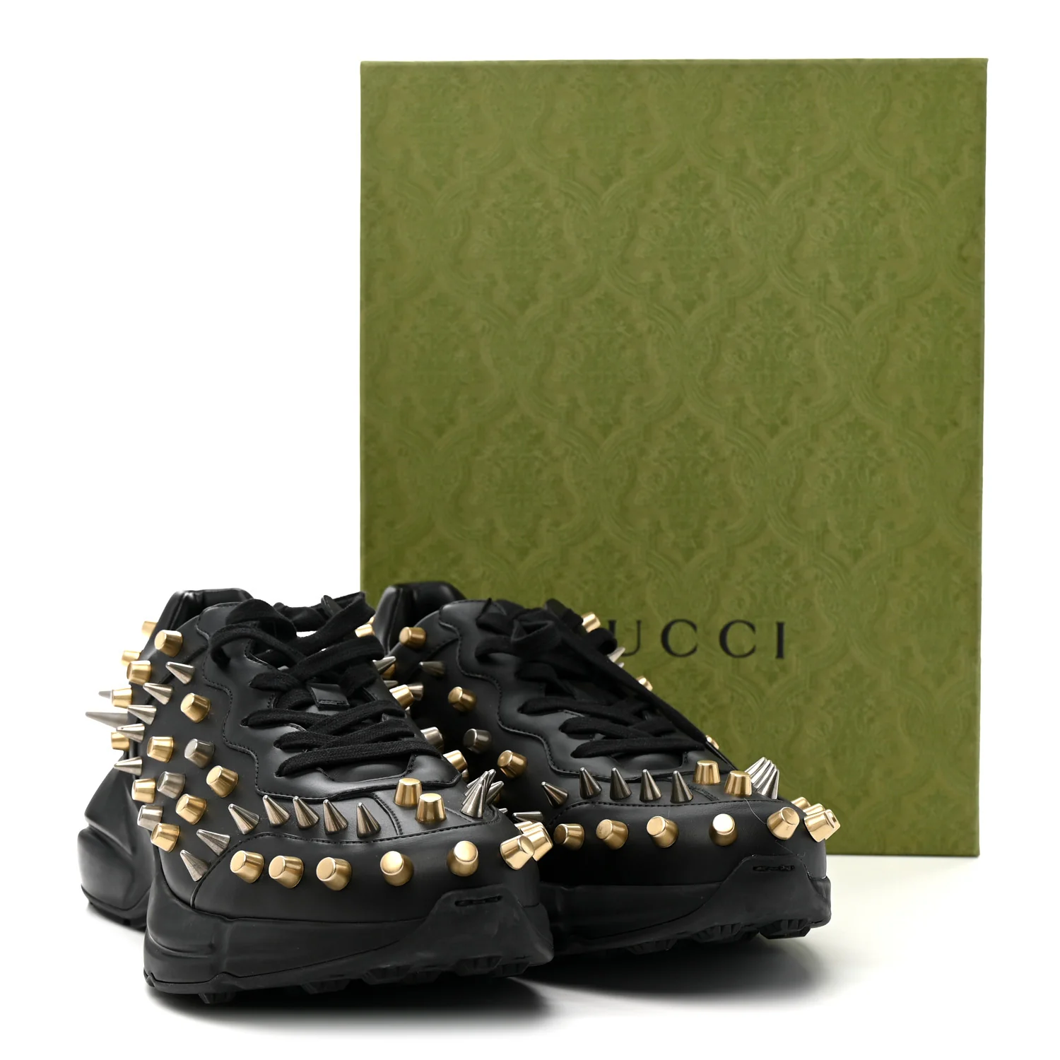 Demetra Spike Studded Mens Rhyton Sneakers 10 Black