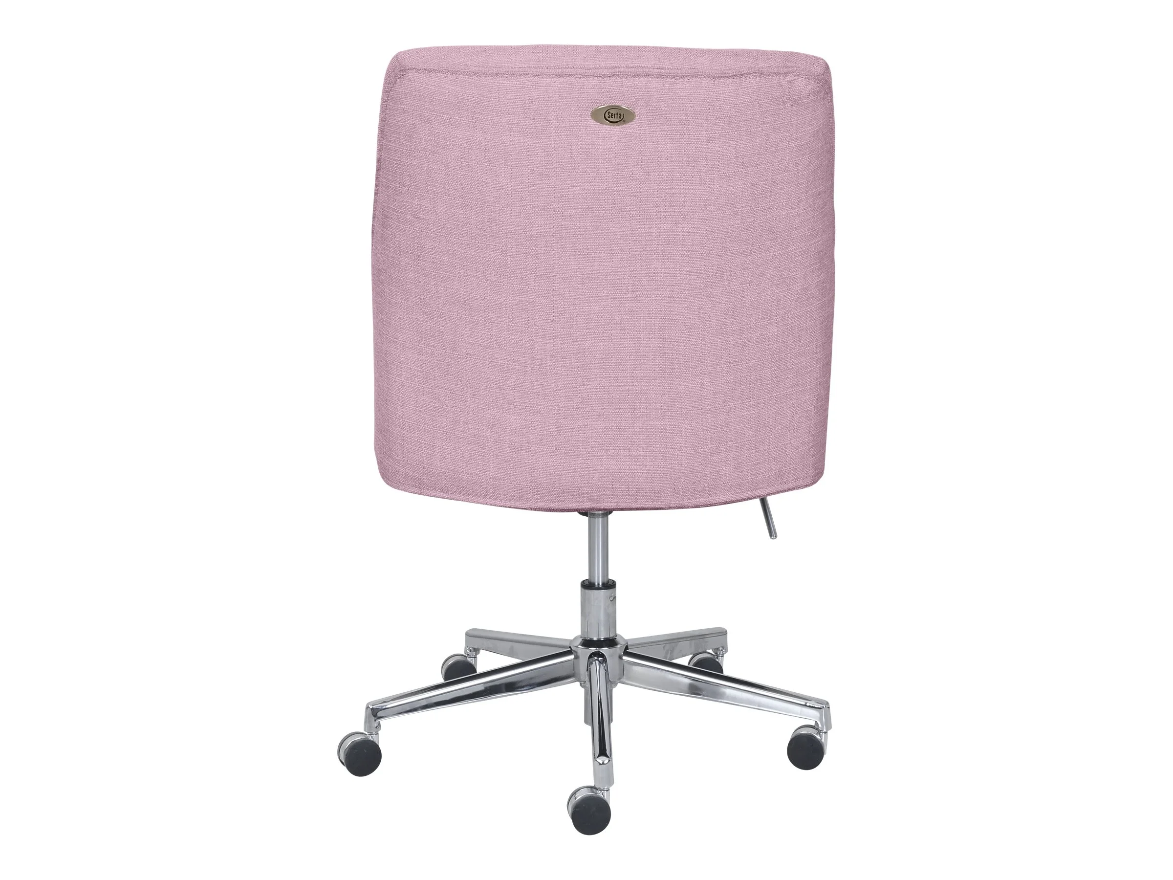 Leighton Home Office Desk Chair Chrome Nailheads Twill Fabric Lilac Purple(Lilac Fabric) - Image 6