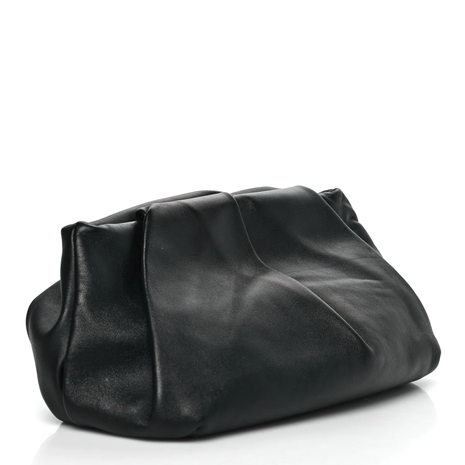 Lambskin Rose Clutch Black