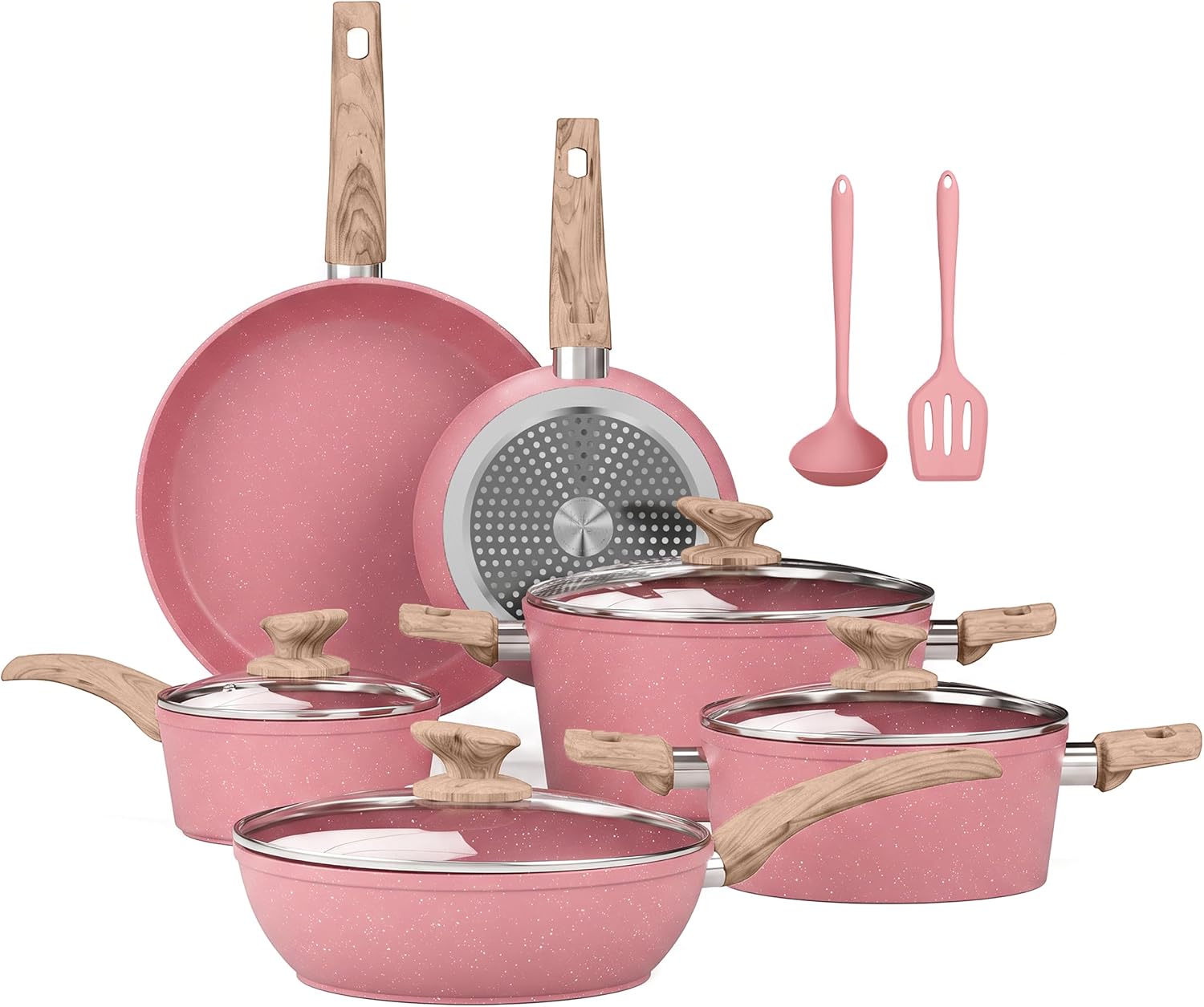 Kitchen Academy Pots and Pans Set Non Stick, 12pcs Induction Cookware