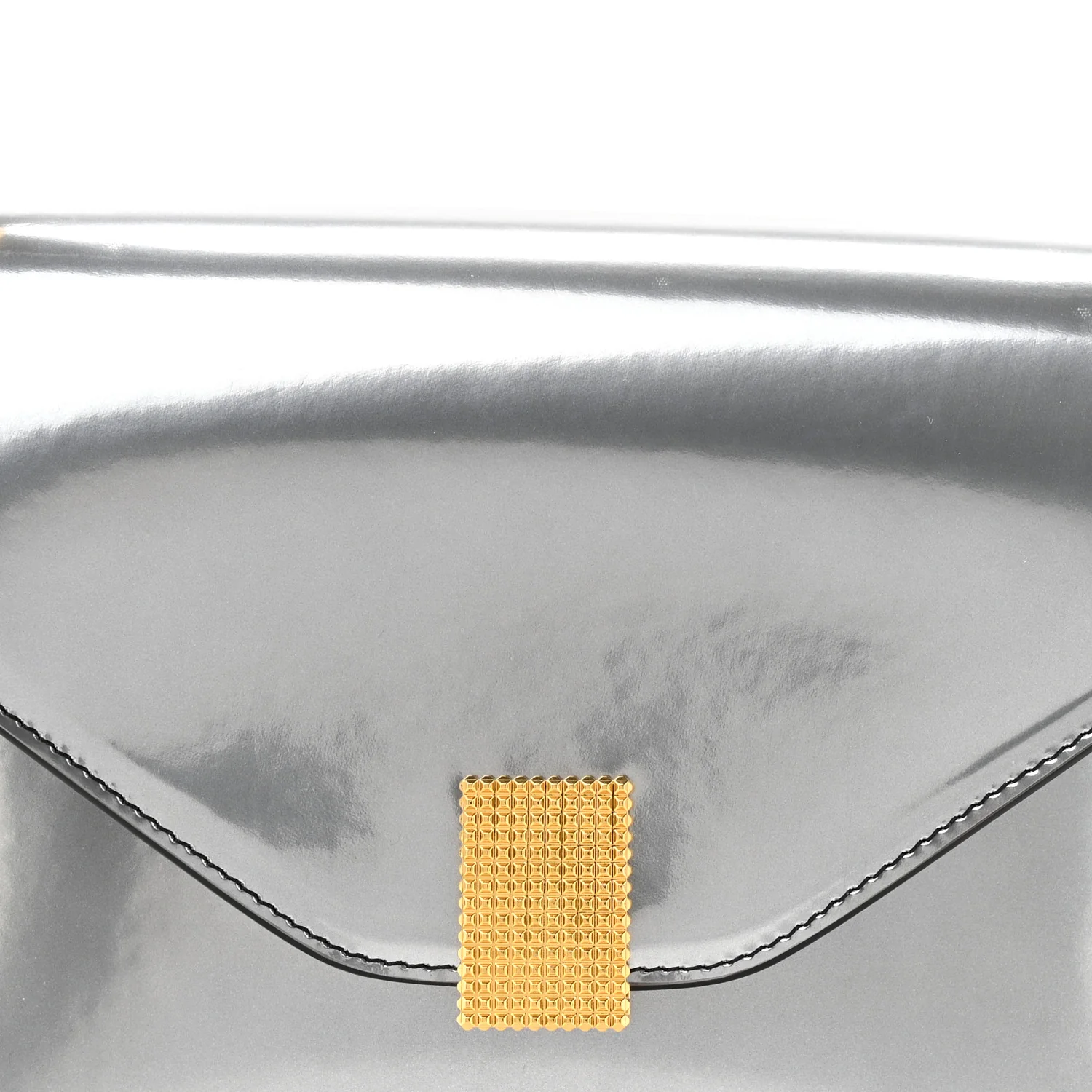 Metallic Calfskin Concerto Bag SIlver
