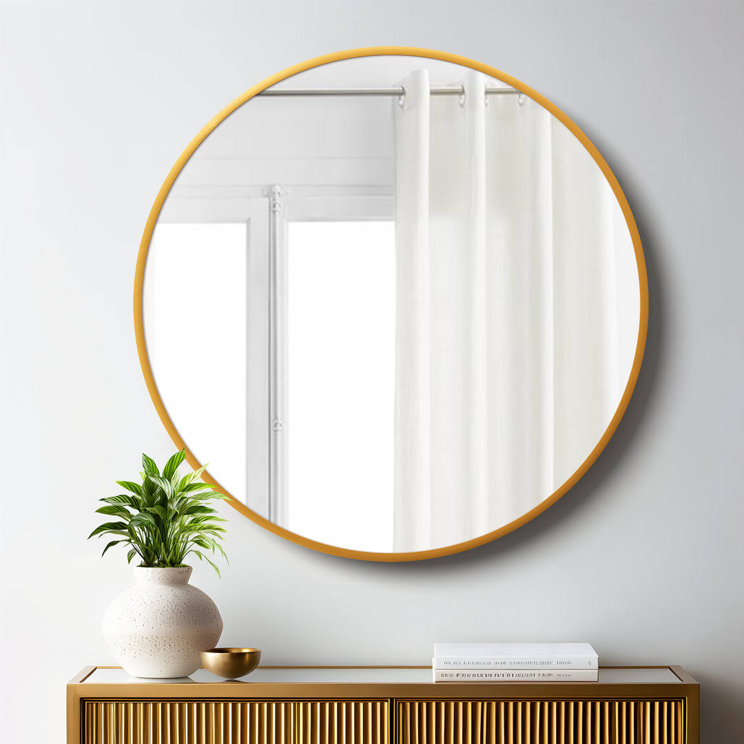 Beshoy Bathroom / Vanity Mirror Wade Logan Finish: Gold, Size: 32