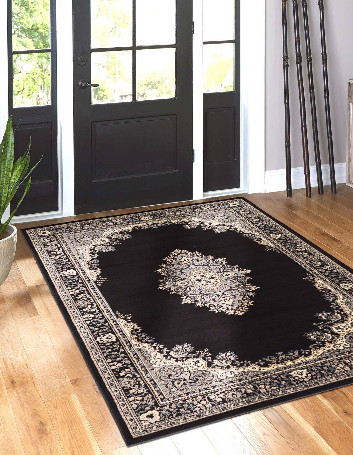 Unique Loom Washington Reza Area Rug - 7' x 10' Black