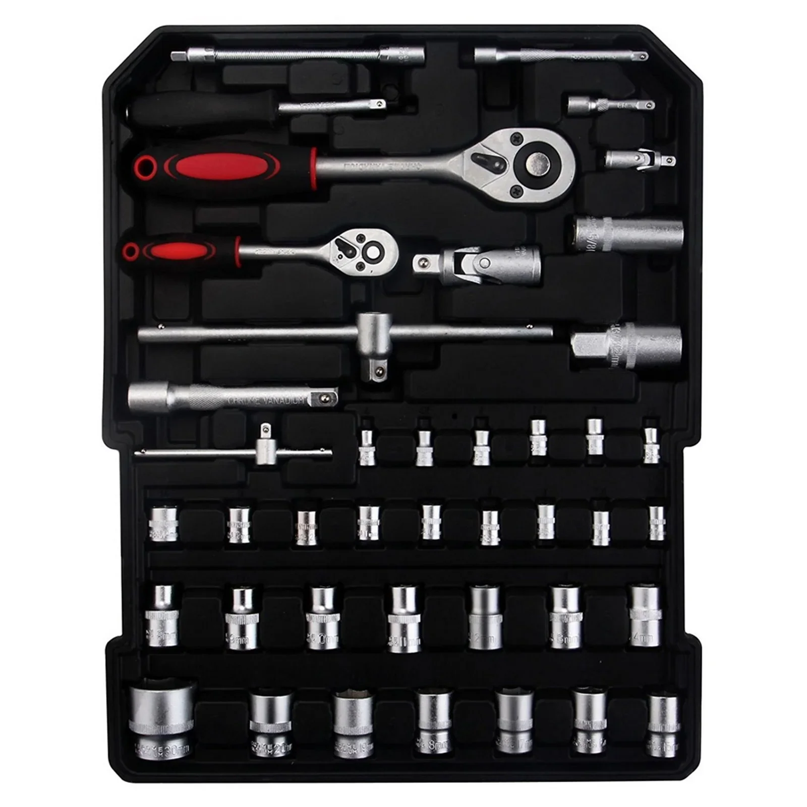 799 Pieces Professional Mechanics Hand Tool Set, Mobile Tool box on Wheels W/Ratchets&Socket, Screwdriver, Tongs, 4-layer Tool Case & Tool Kit, Silver