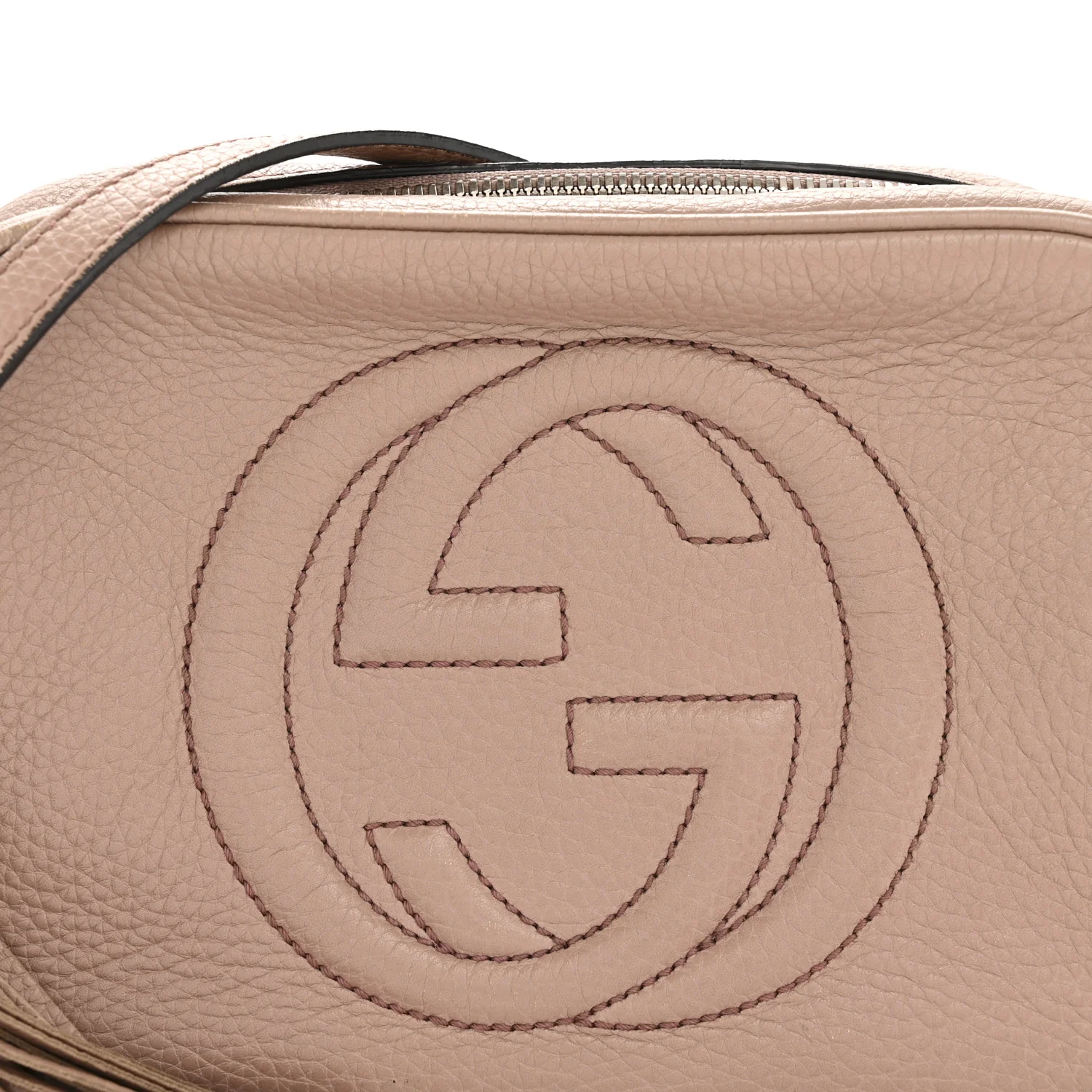 Pebbled Calfskin Small Soho Disco Bag Rose Beige