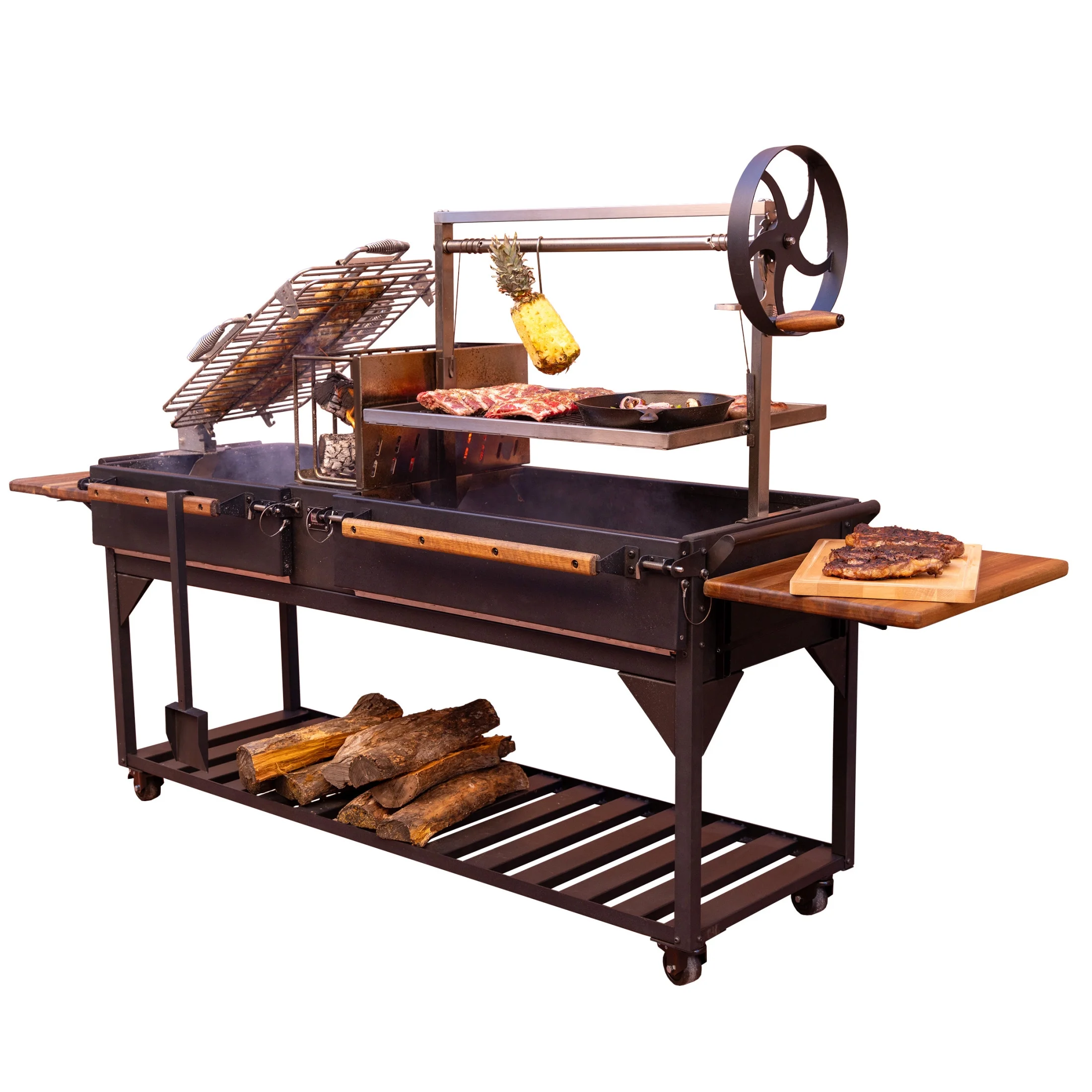 Argentine Santa Maria XL Wood Fire Charcoal Steel Grill, Asado Clamp Image 2