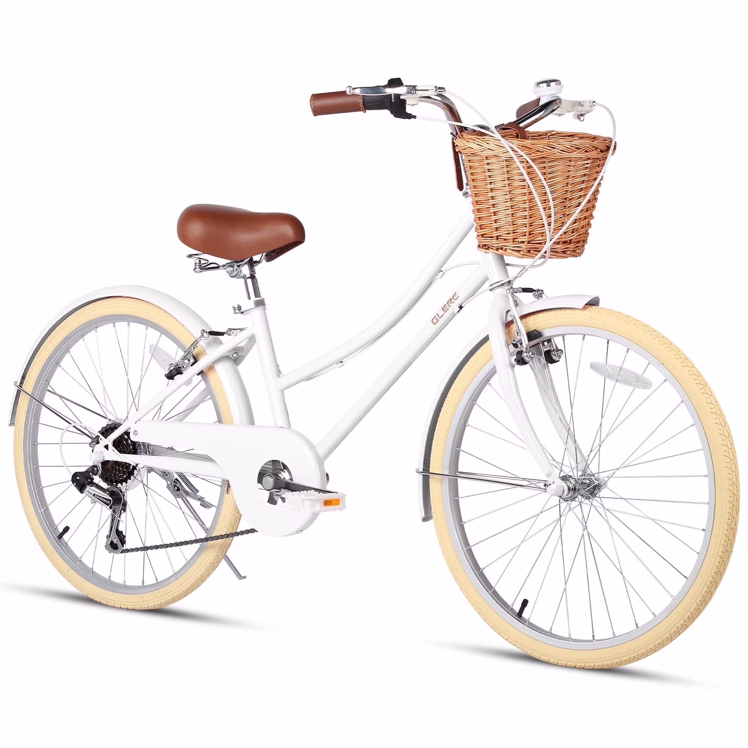 Missy 24" inch Girl Cruiser Kids Bike 6-Speed Teen Hybrid City Bicycle for Youth Ages 7 8 9 10 11 12 13 14 Years Old with Wicker Basket Lightweight, Pink(Pink/24") - Image 3
