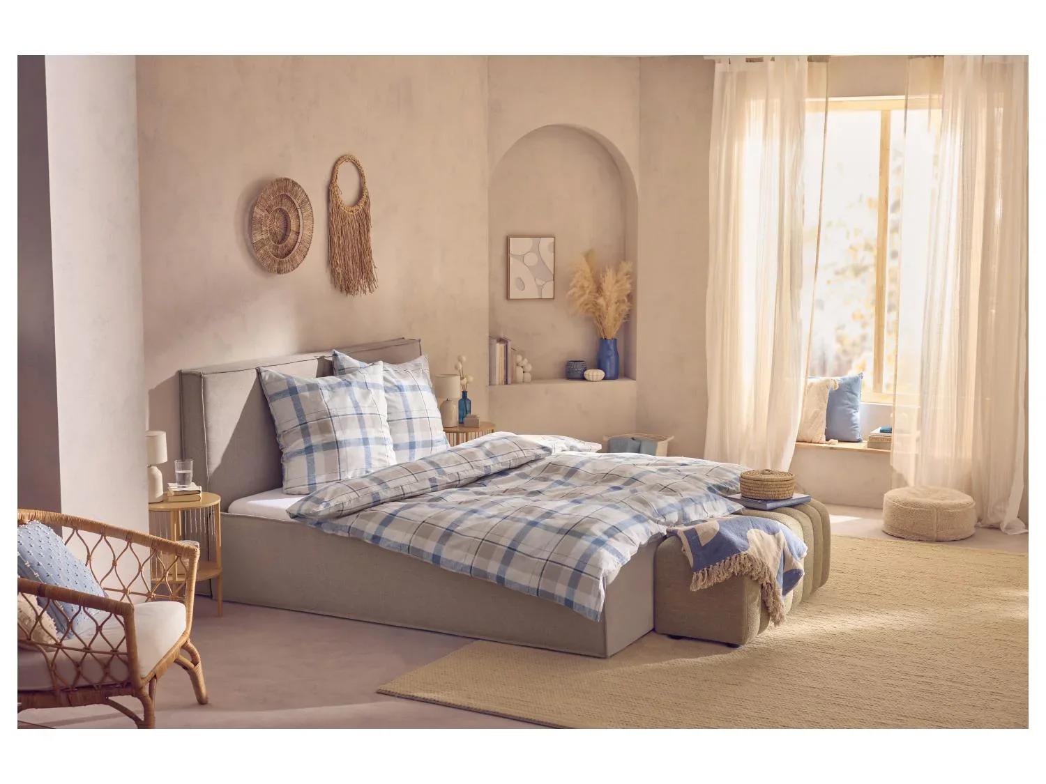 LIVARNO Parure de lit en coton mlang, 140 x 200 cm