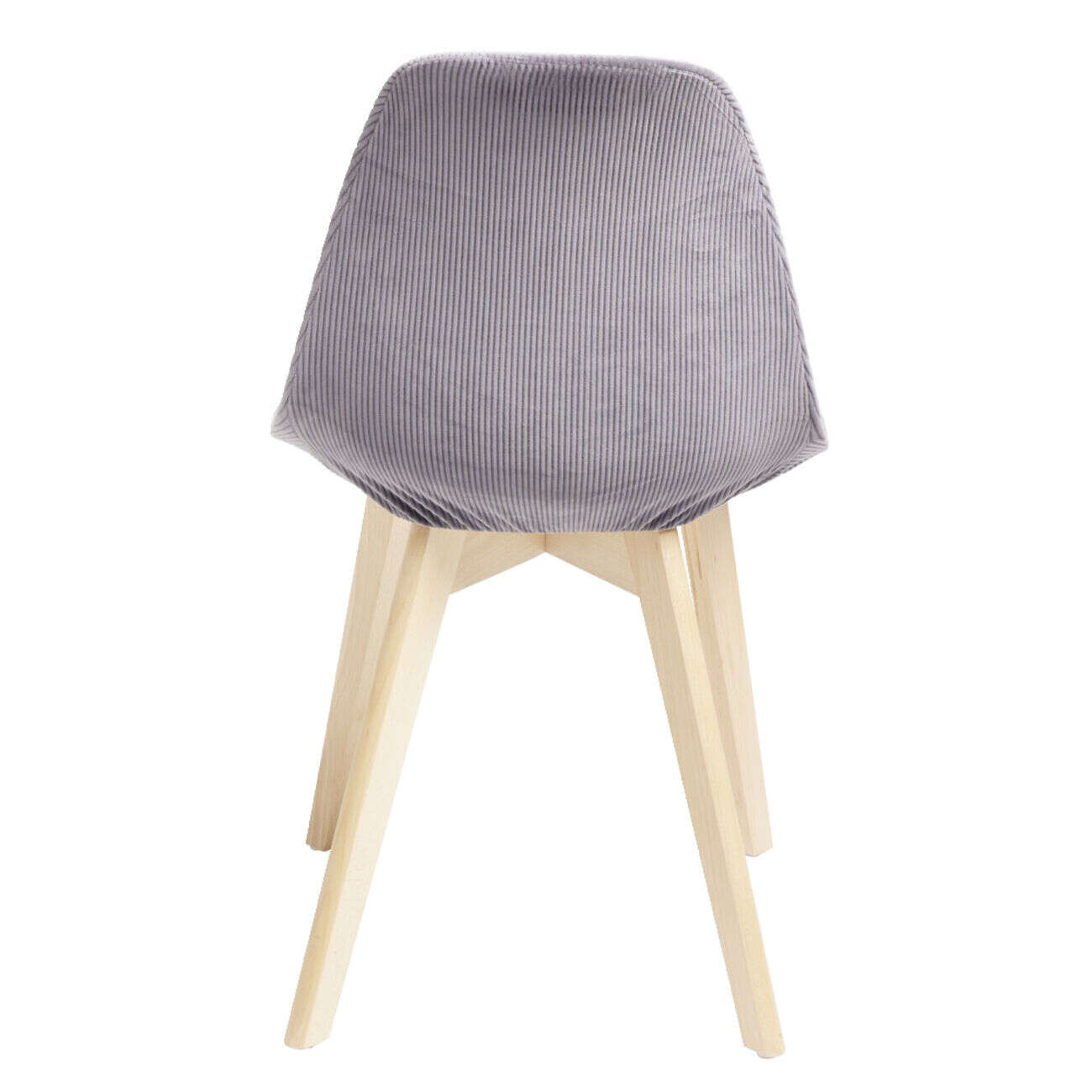 Housse de chaise velours côtelé L45xP40xH45cm - 2 modèles gris ou blanc