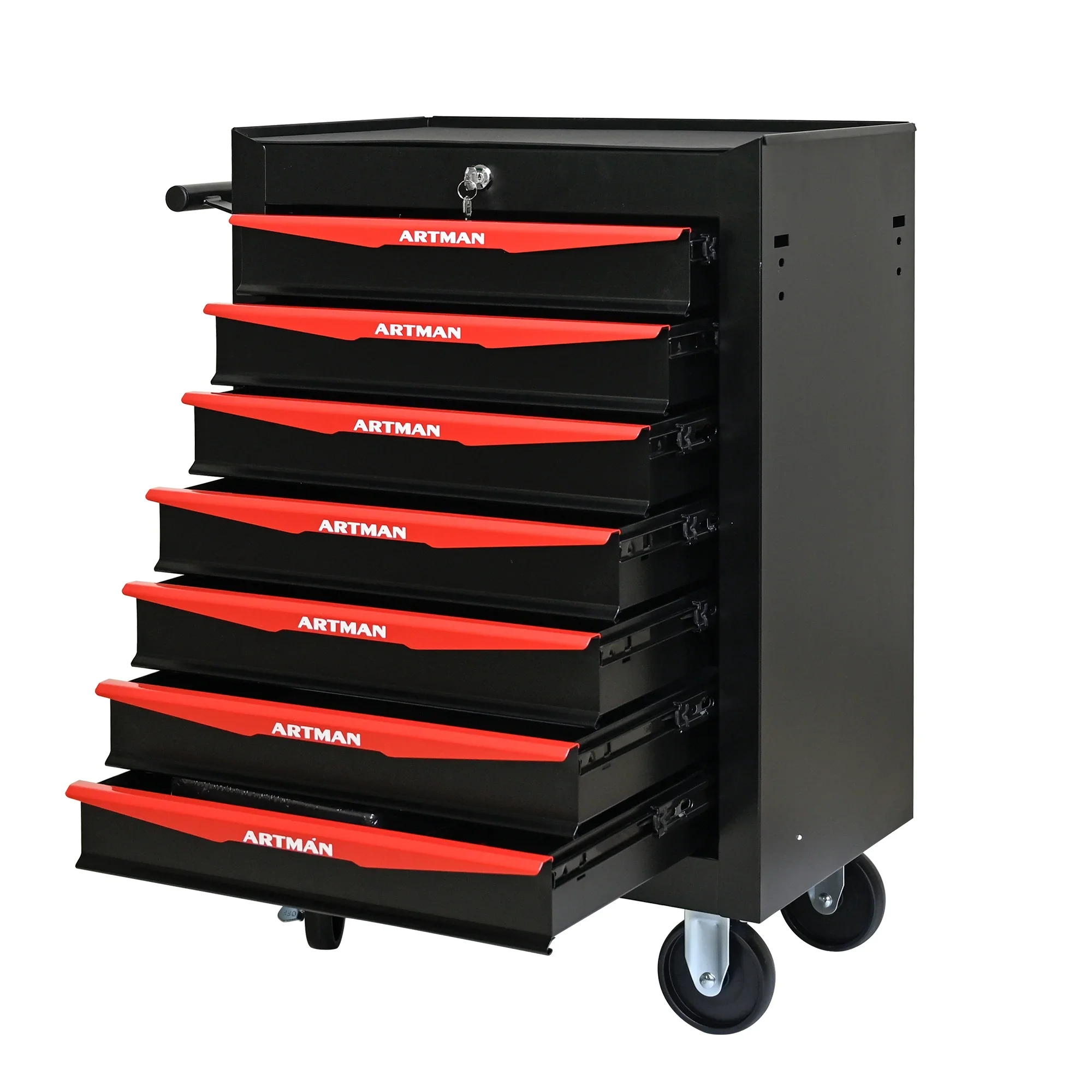 Witaxima 20 7-Drawer Rolling Metal Tool Chest, Black & Red