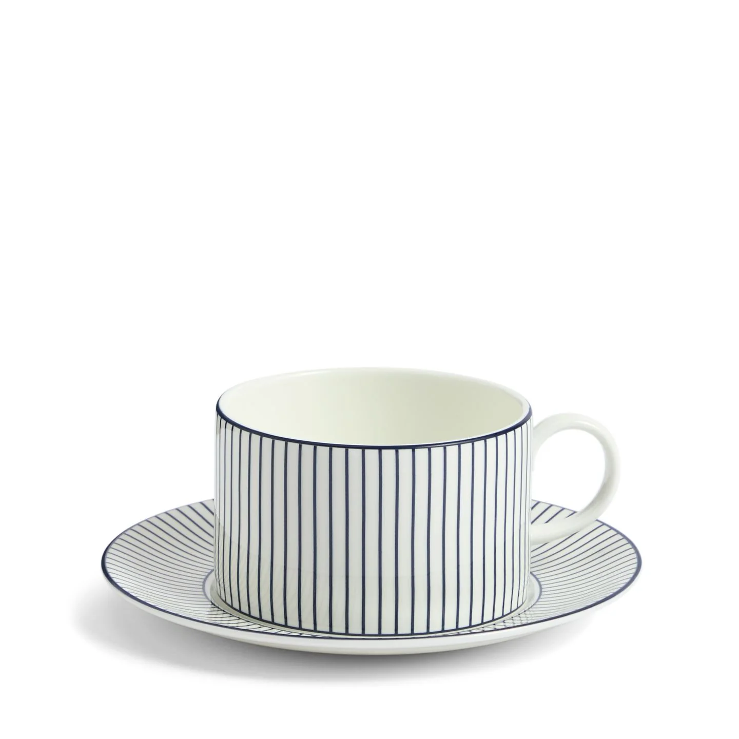 Gio Pinstripe Teacup & Saucer White