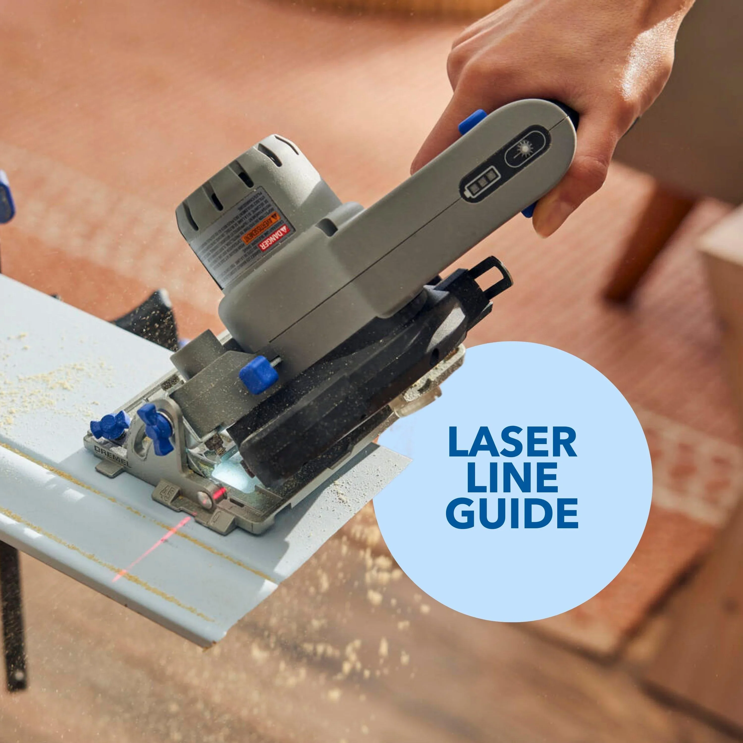 Dremel Blueprint 12V Compact Circular Saw with Integrated Laser Guide, 2Ah Li-Ion Battery and 3 3/8Multi Material Blade (CS12V-S1)