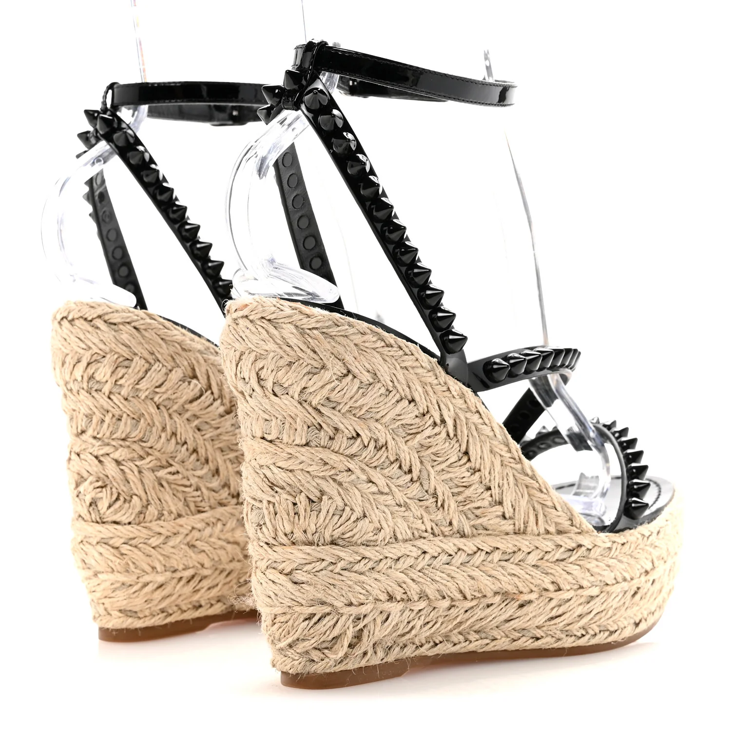 Patent Mafaldina 120 Wedge Sandals 37 Black