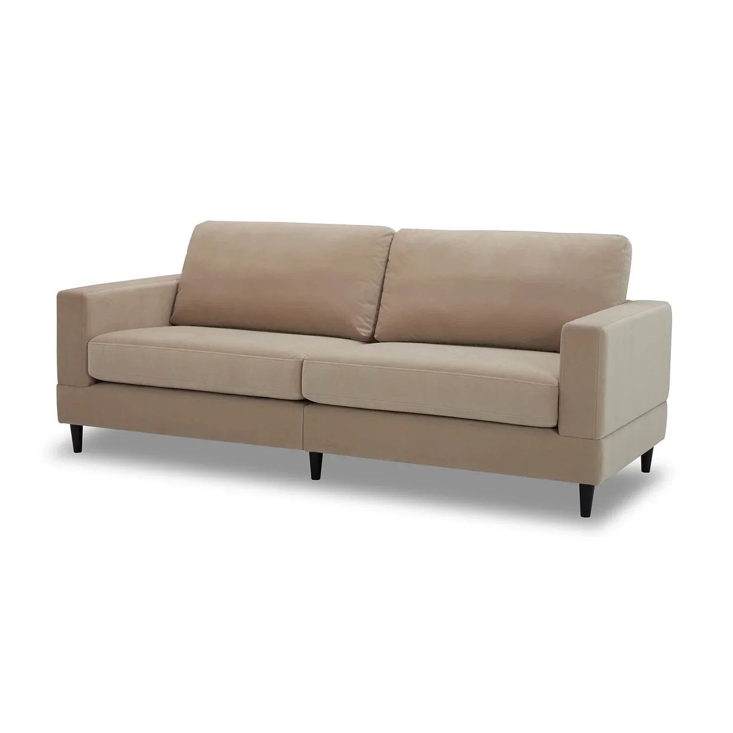 Better Homes & Gardens Springwood Wood Frame 83.46 Couch, Beige Velvet