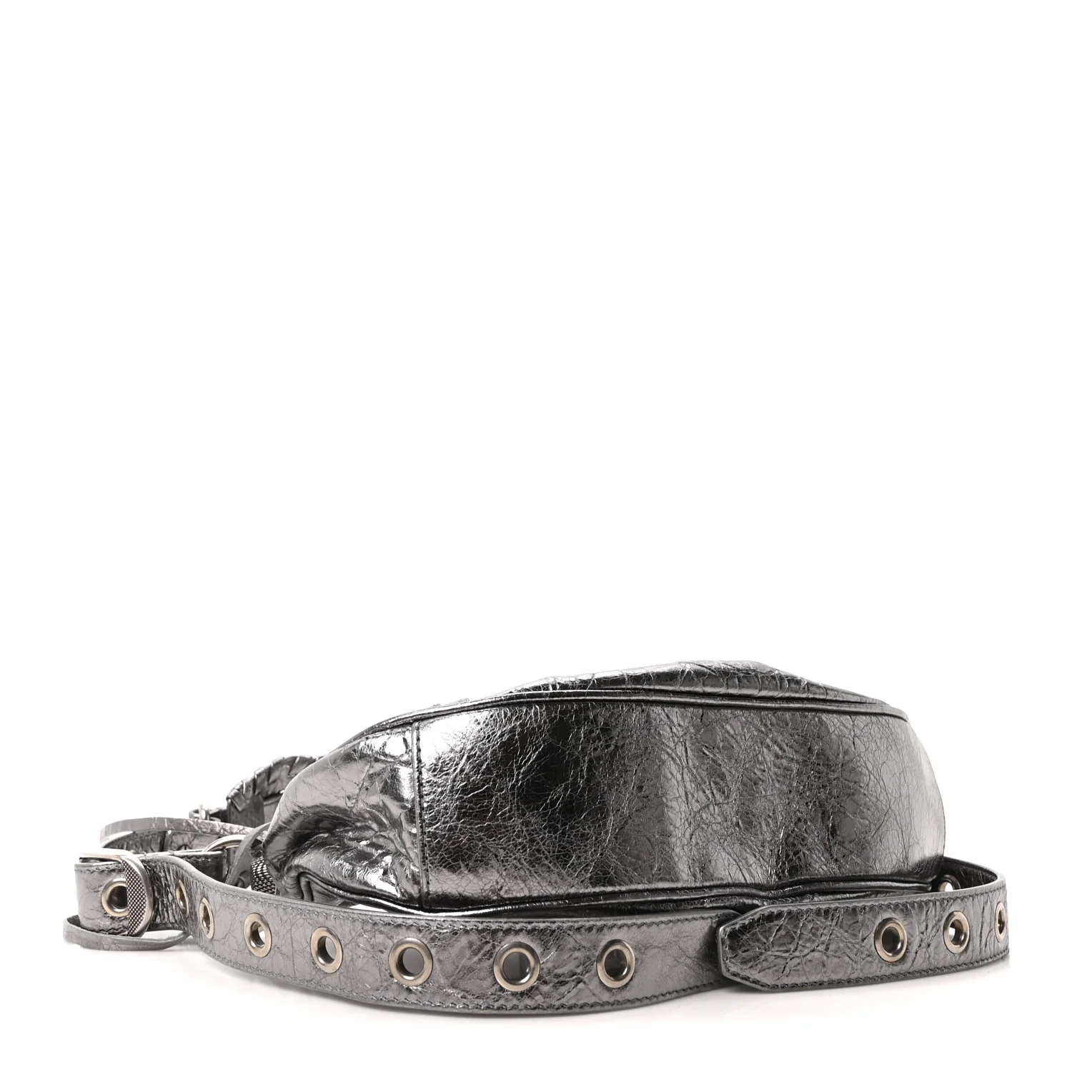 Metallic Agneau Arena Le Cagole Shoulder Bag XS Silver