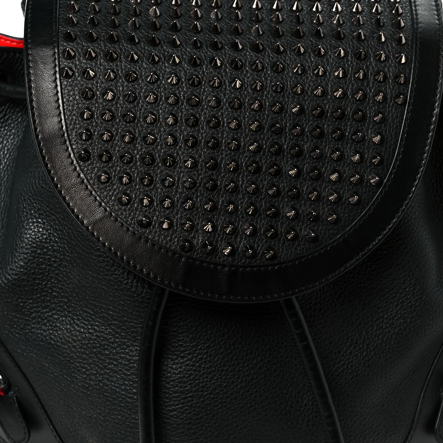 Calfskin Spiked Explorafunk Backpack Black