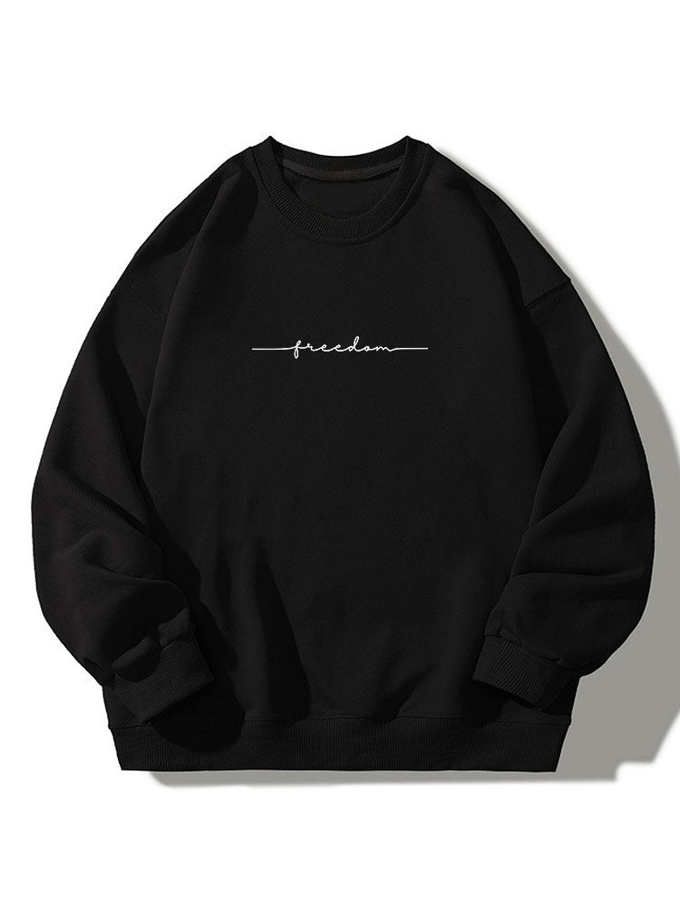 Sweat-shirt décontracté à imprimé liberté