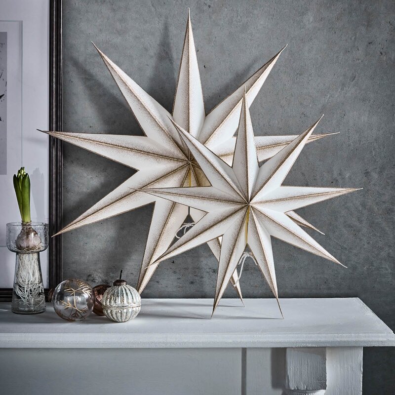 9 Point adventsstjerne 45 cm off-white champagne