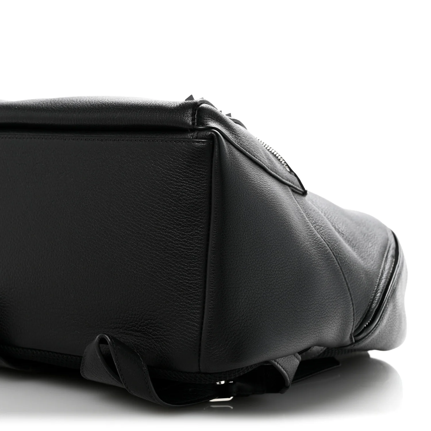 Grained Calfskin Rockstud Backpack Black