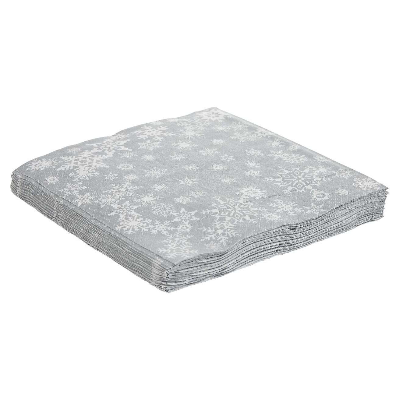 Serviette de Noël en papier motif pluie de flocons x 20