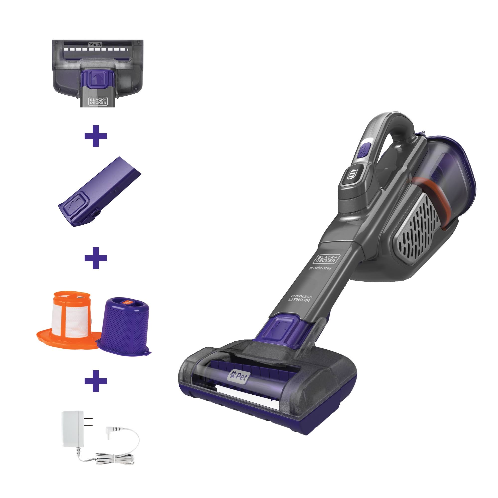 Black+decker Dustbuster Handheld Vacuum for Pets, Cordless, AdvancedClean+, Gray
