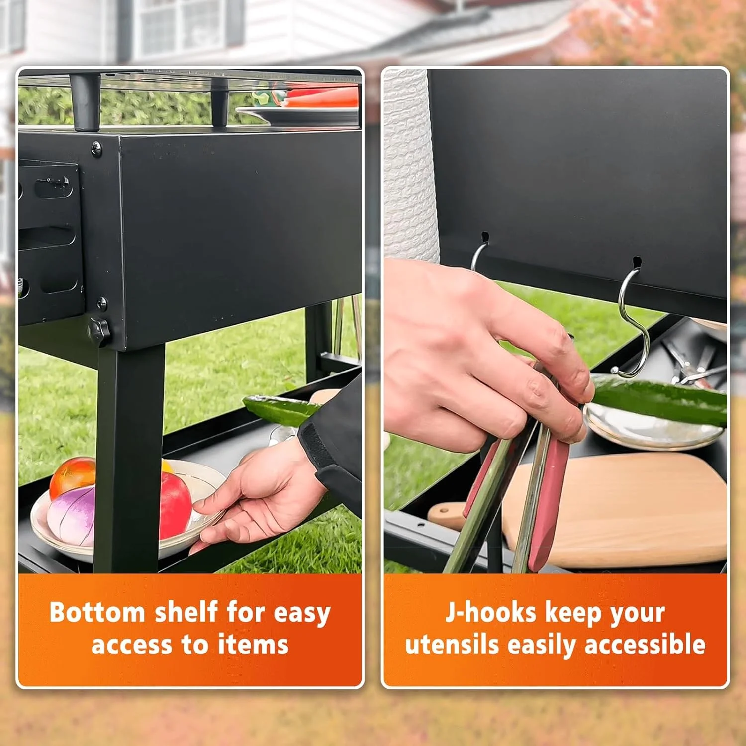 Foldable Grill Table Cart for Woodfire OG700, Portable Griddle,, Pizza Oven �C Portable Outdoor BBQ Prep Stand with Caddy, Ideal for Camping and Tailgating - Image 6