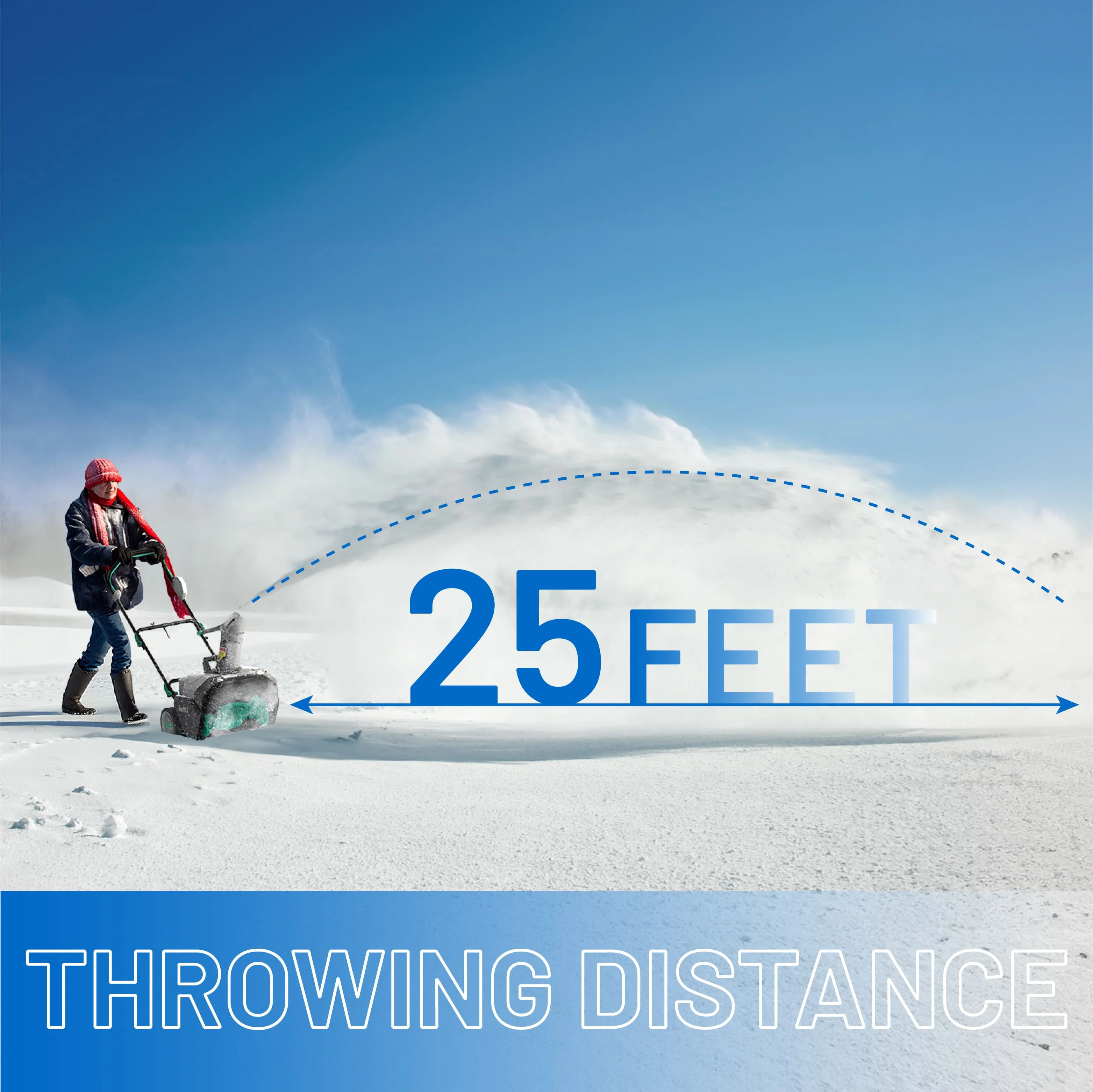 Cordless Snow Blower, 2X20V (40V) 20 Inch Snow Thrower with Brushless Motor Electric Snow Removal Machine, 2X4.0Ah Battery Charger, Single-Stage - Image 3