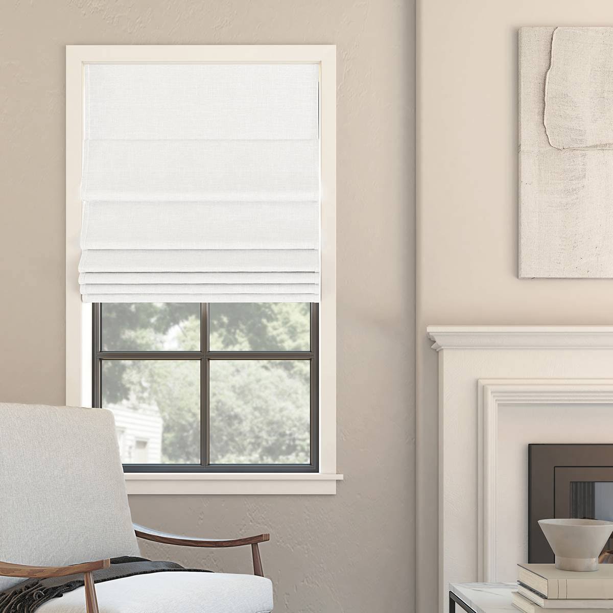 Sun Zero Somerton Textured 100% Blackout Cordless Roman Shade, 64