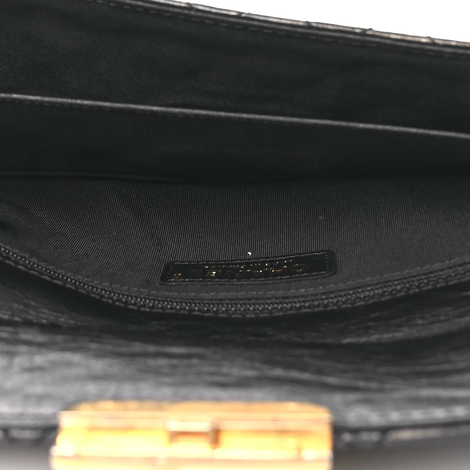Metallic Aged Calfskin Quilted Paris Hamburg Clutch Black