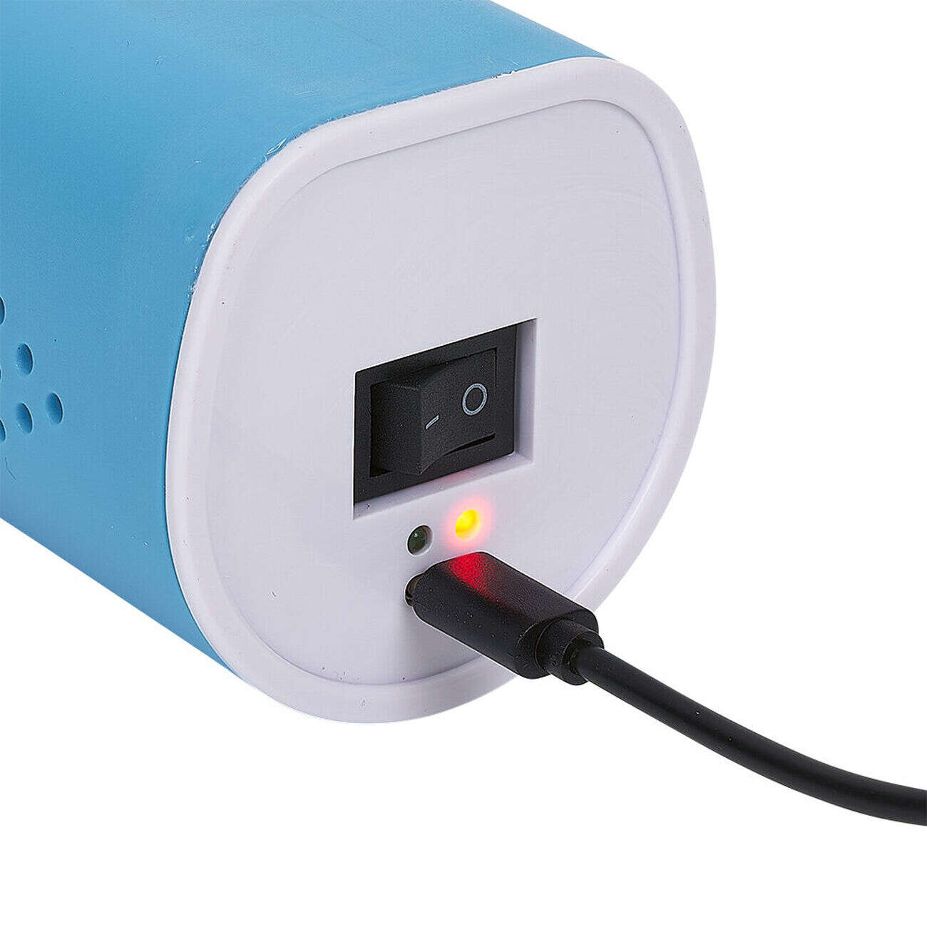 Gonfleur portable rechargeable USB bleu et blanc