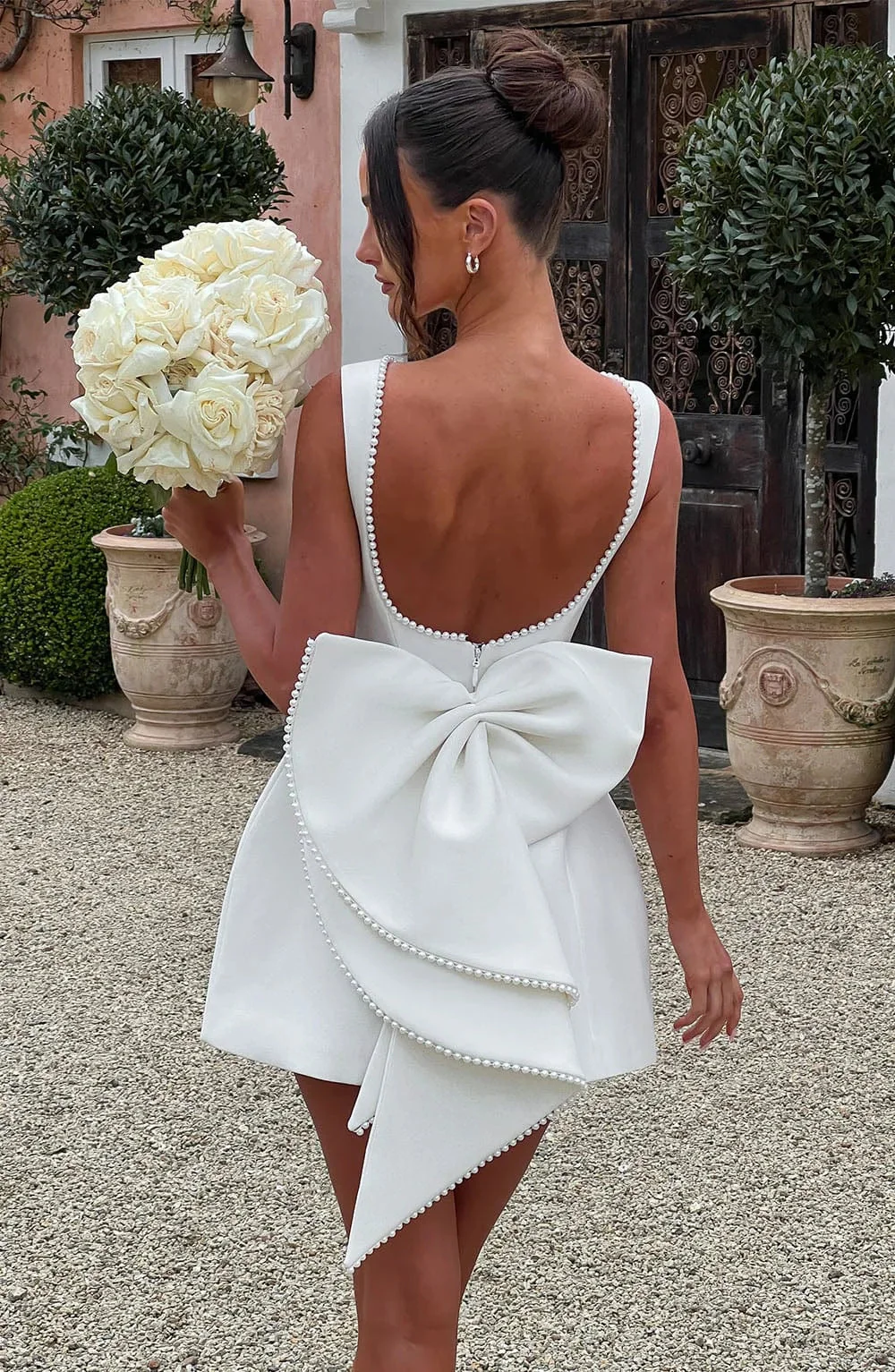 Robe de cocktail pour femme à dos noué