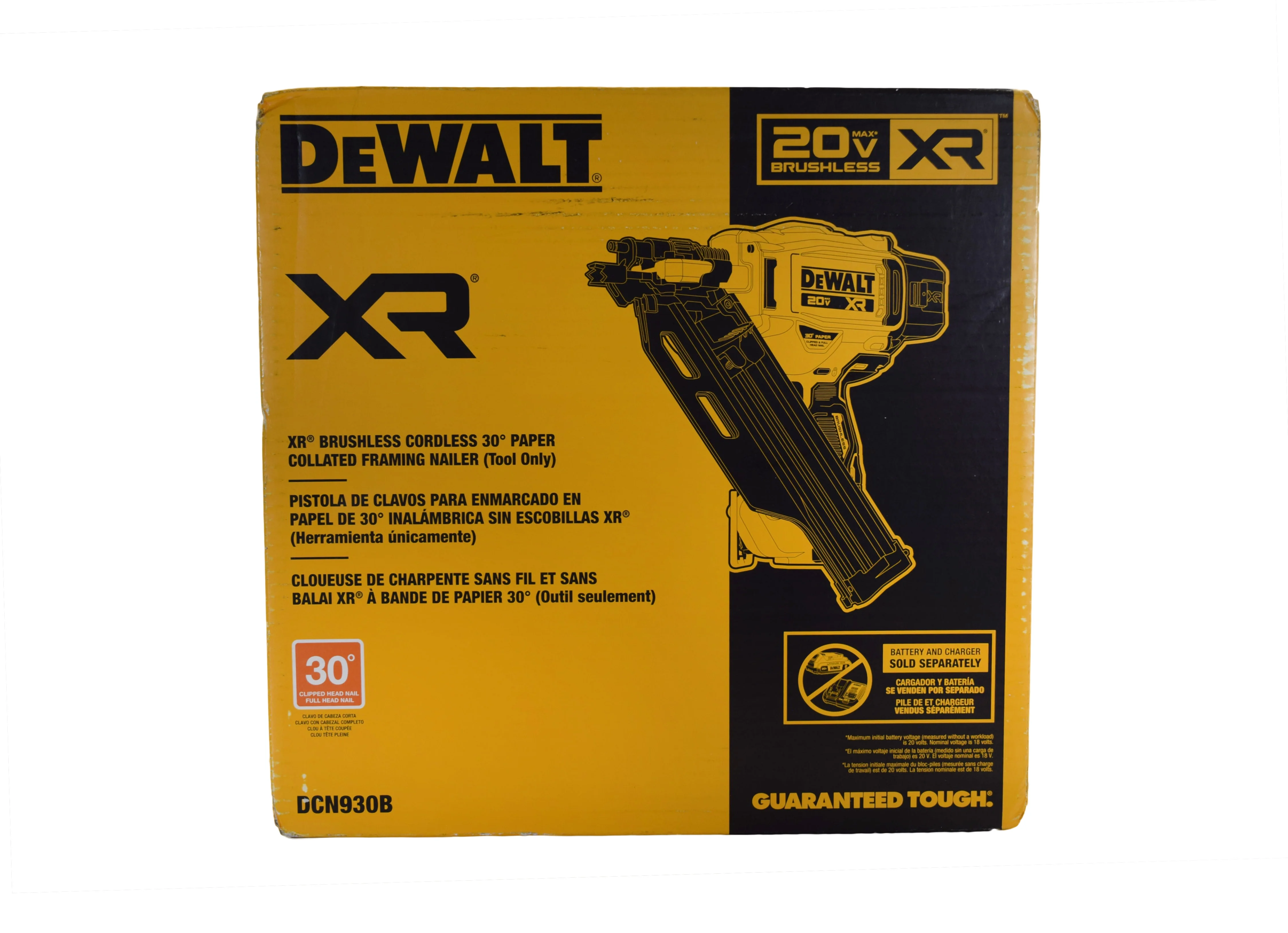 DCN930B 20V MAX PNEUMATIC BRUSHLESS CORDLESS 30�� PAPER TAPE FRAMING NAILER (TOOL ONLY) - Image 4