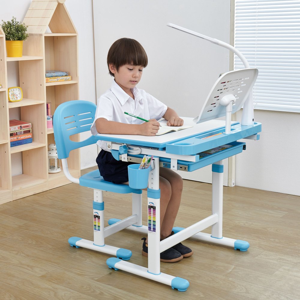 Mount - It! Kid - S Desk and Chair Set with Lamp and Book Holder