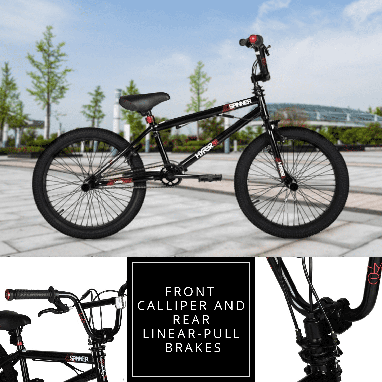Bicycle 20 In. Boys Spinner BMX Bike. Kids. Black