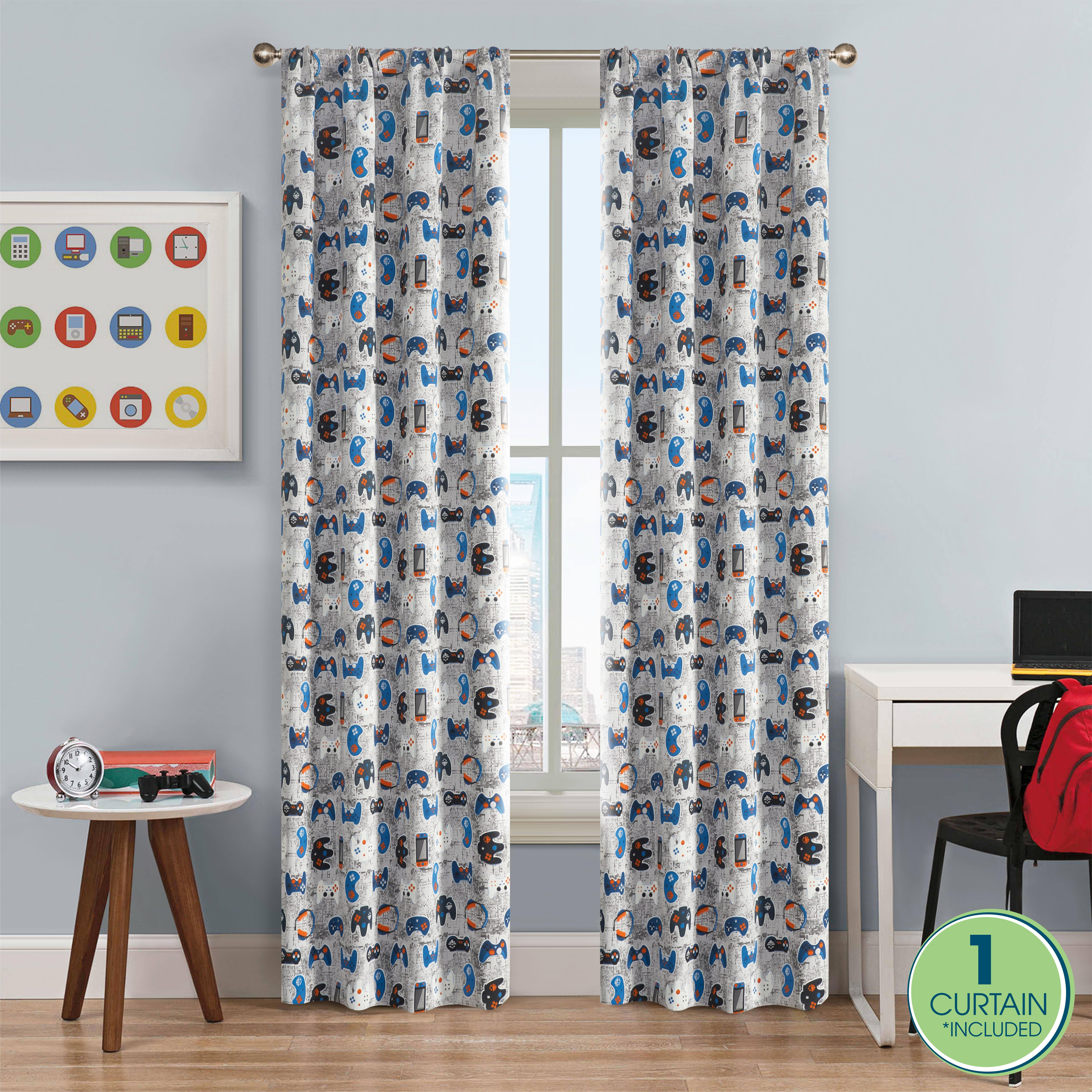 Your Zone Blackout Curtain Panel with Bonus Glow in The Dark - Gamer - 37 x 84 in