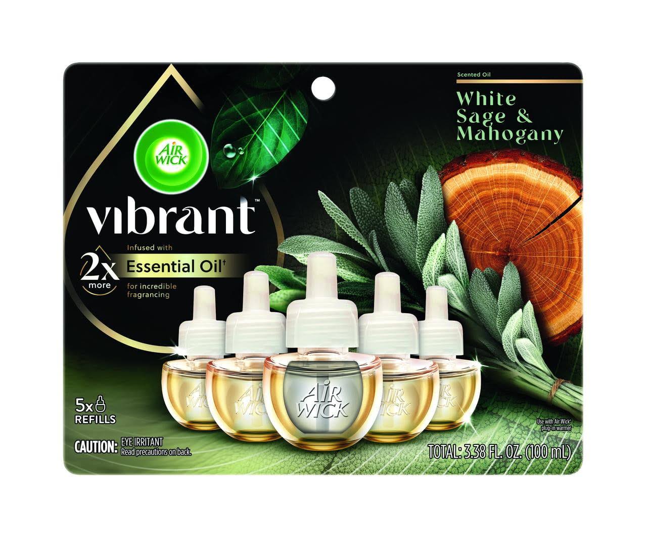 Air Wick Vibrant Plug in Scented Oil Refill, White Sage & Mahogany - 0.67 fl oz