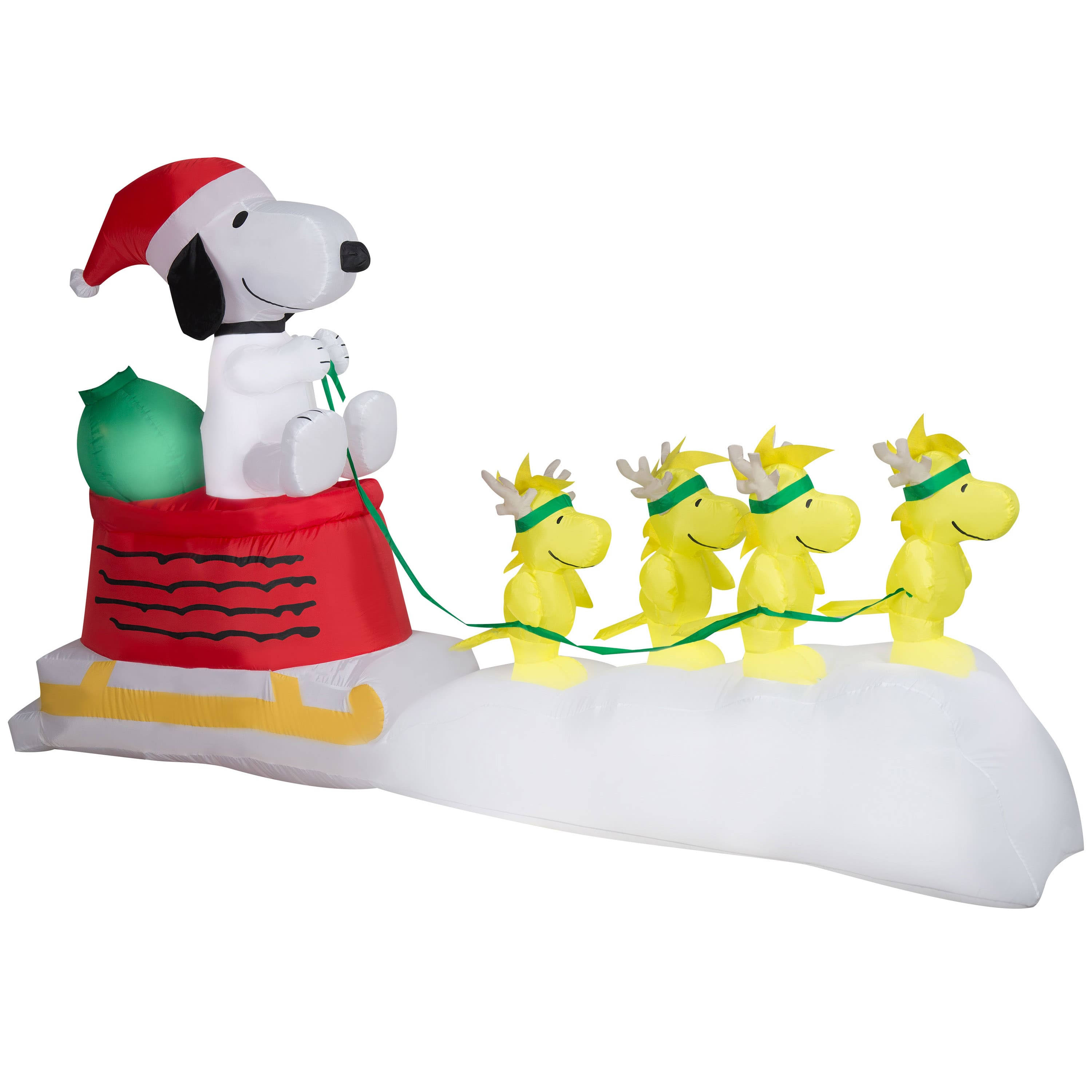 Gemmy Airblown Inflatable Snoopy in Dog Bowl/sleigh Multi