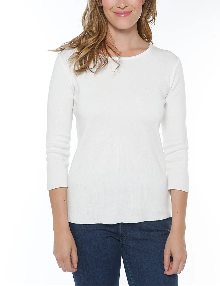 Pull femme en coton blanc crème