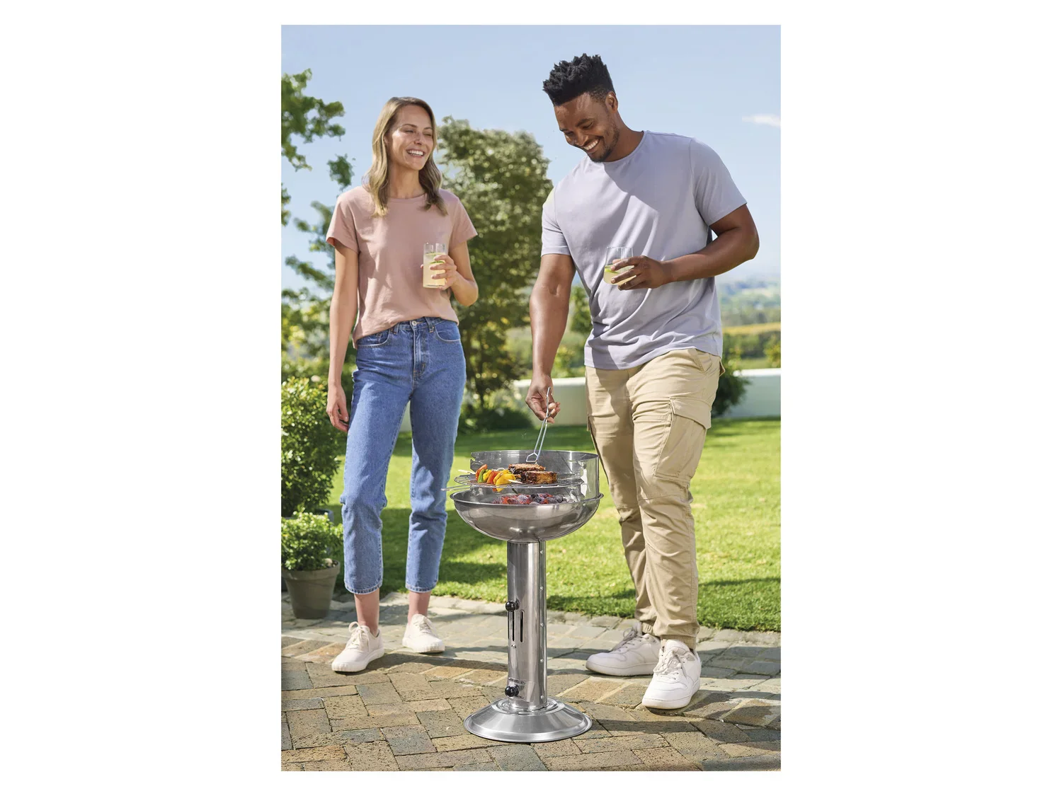 GRILLMEISTER Barbecue  colonne au charbon de bois