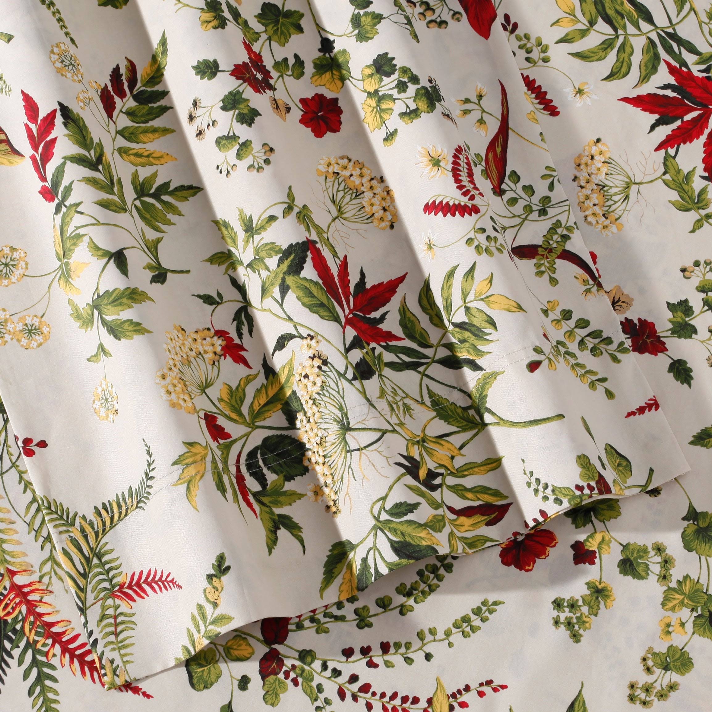Tribeca Living Egyptian Cotton Percale Solid and Printed Extra Deep Pocket Bed Sheet Set with Oversize Flat - Twin - Maui