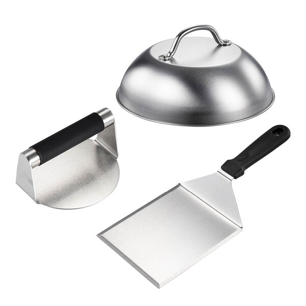 GrillKit burgersett børstet stål/svart