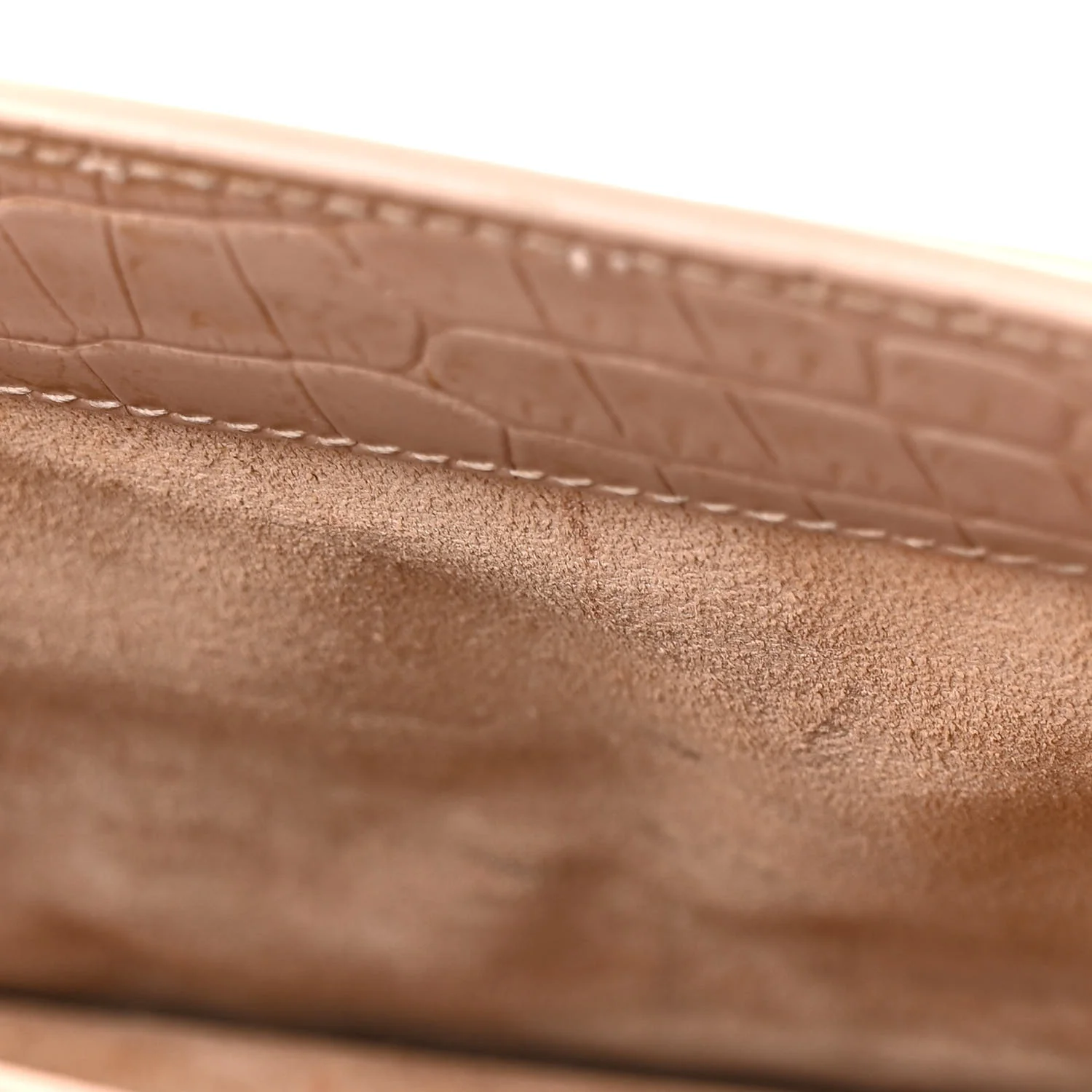 Calfskin Crocodile Embossed Medium Monogram Sunset Rose Antic
