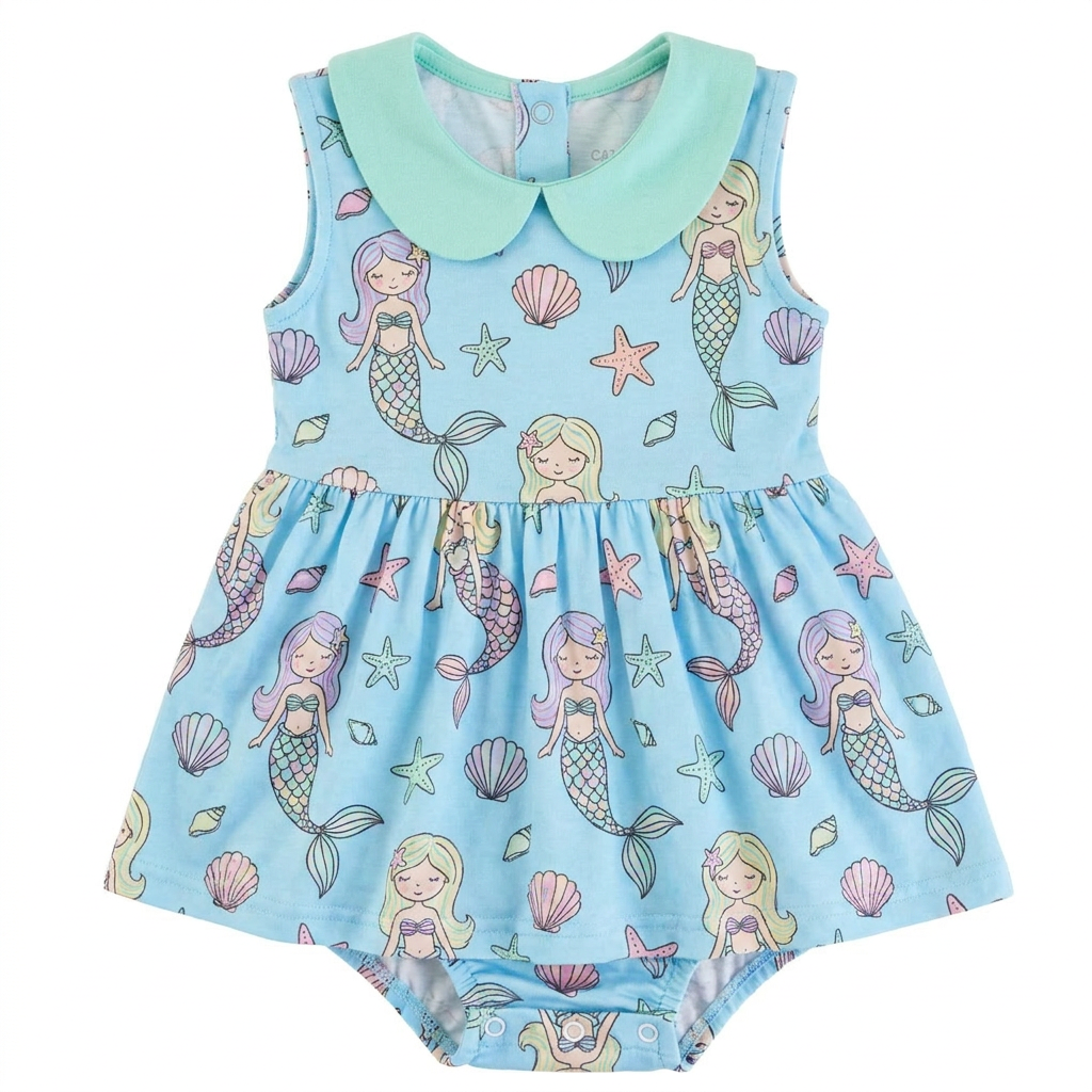 Fashion Trendy Blue Pink Color Cute Daisy Pattern Snap Button Design Baby Girl Romper Dress Jumpsuit Outdoor Picnic Photo Shoot